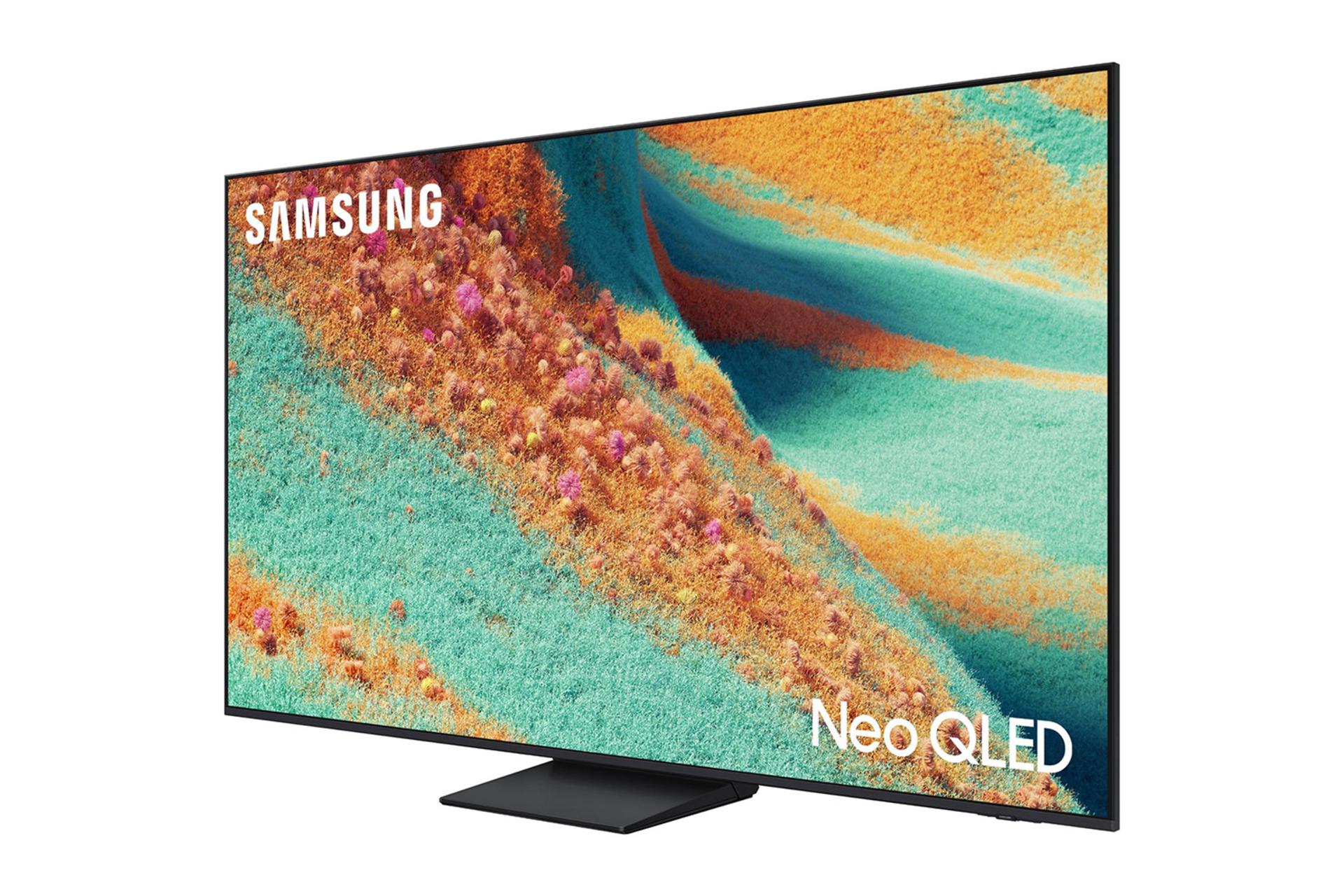 تلویزیون سامسونگ Samsung QN85F نمای جلو و راست