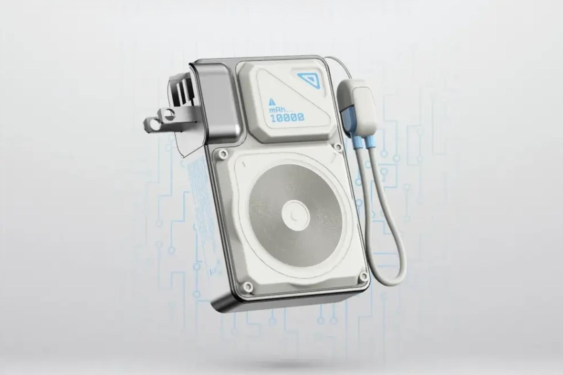 درگاه ورودی برق شهری پاور بانک پاورولوجی Powerology Wall Charger MagSafe 10000mAh سفید