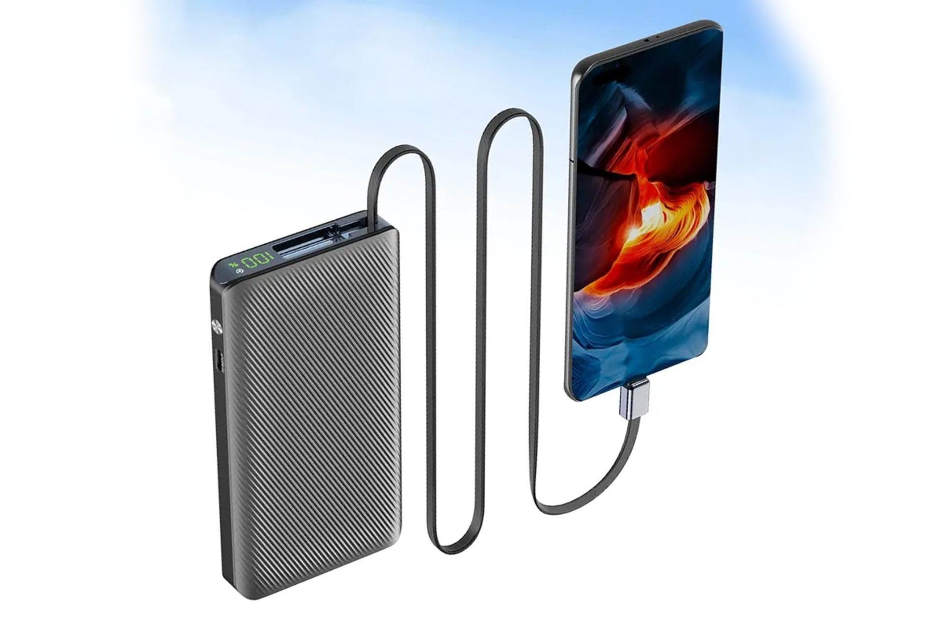 پاور بانک پاورولوجی Powerology PPBCHA71 10000mAh در حال شارژ