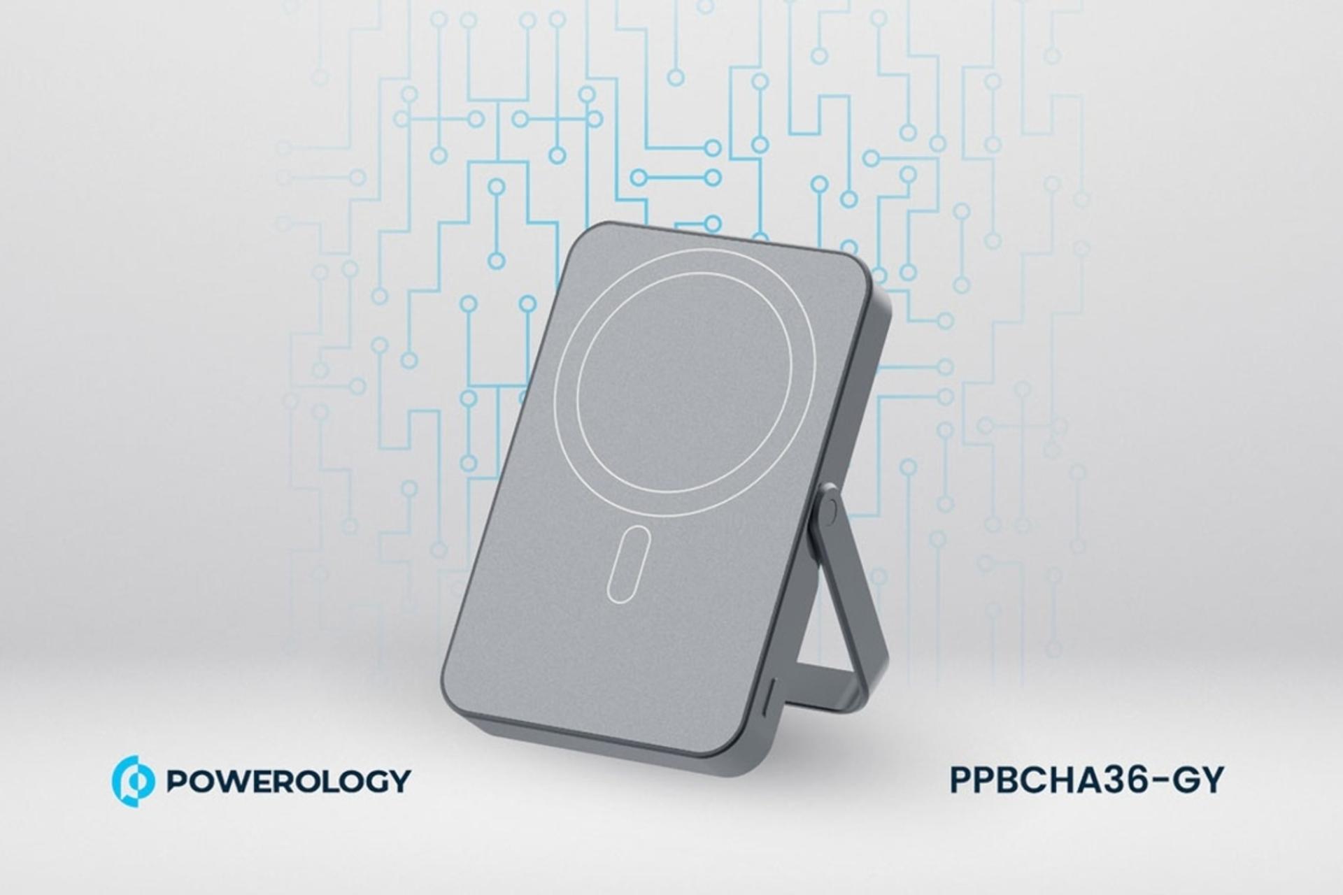سمت راست پاور بانک پاورولوجی Powerology PPBCHA36 10000mAh خاکستری