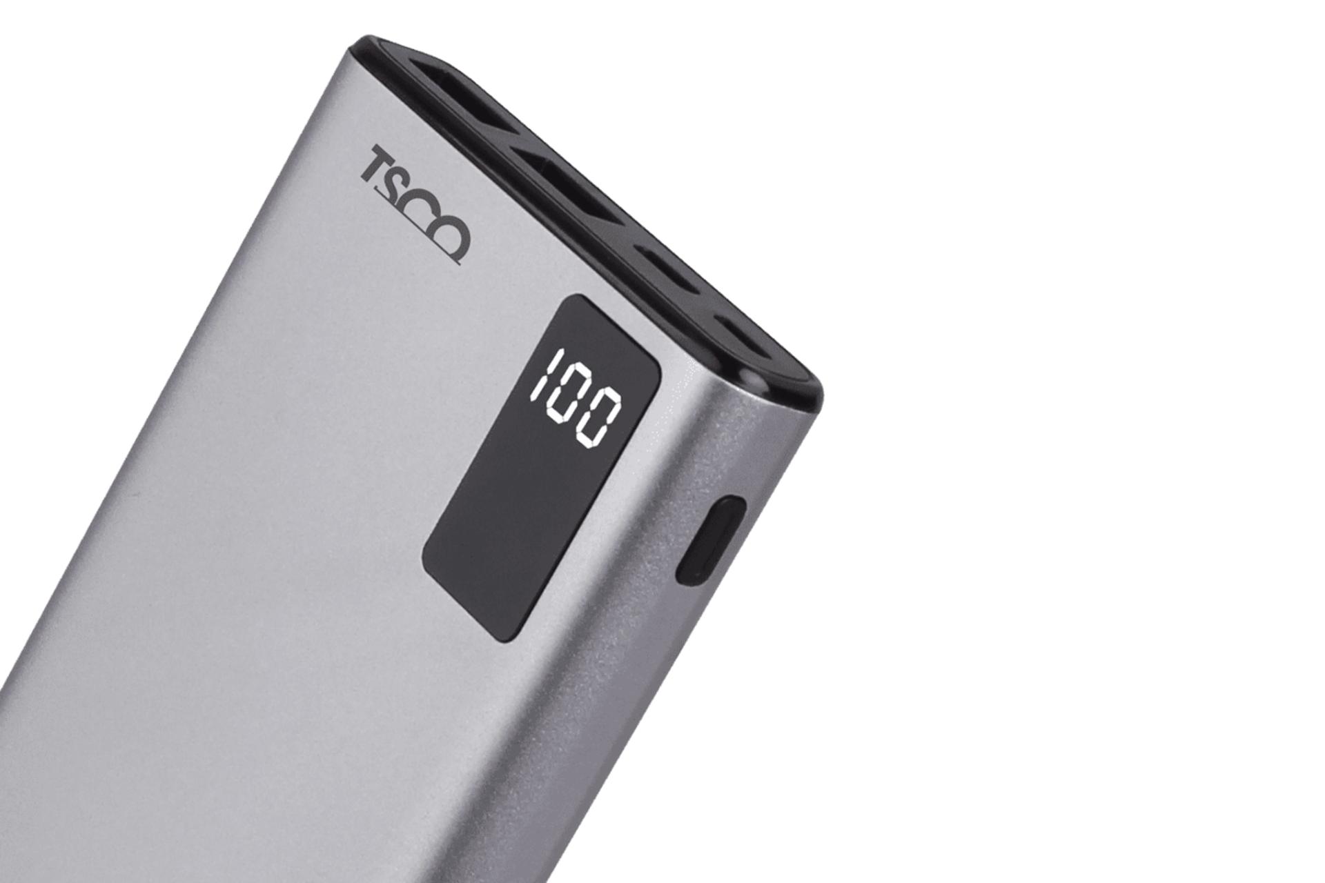 پاور بانک تسکو TSCO TP 831L 10000mAh نقره ای از نمای کناری
