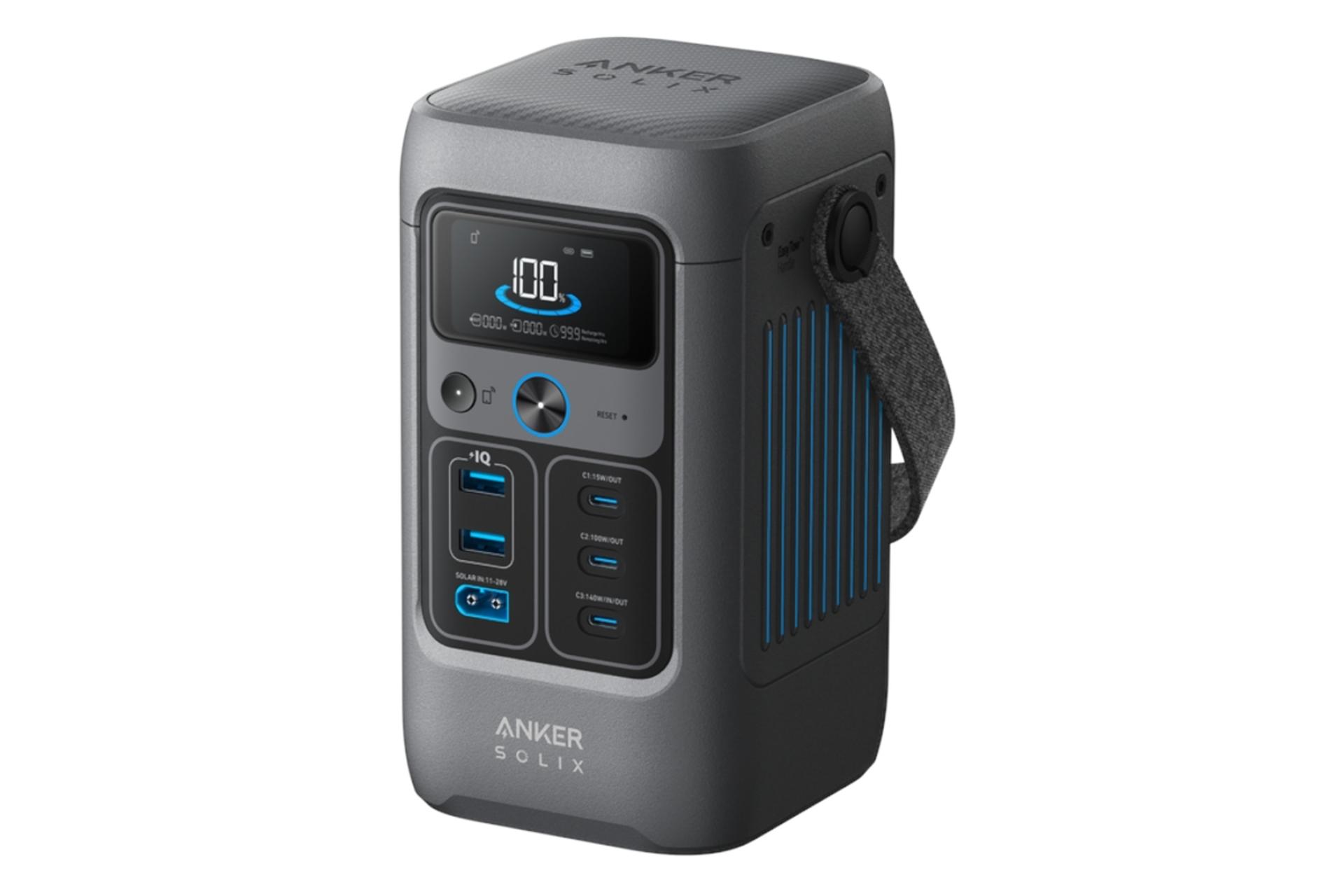 سمت راست جلوی پاور بانک انکر Anker SOLIX C200 60000mAh