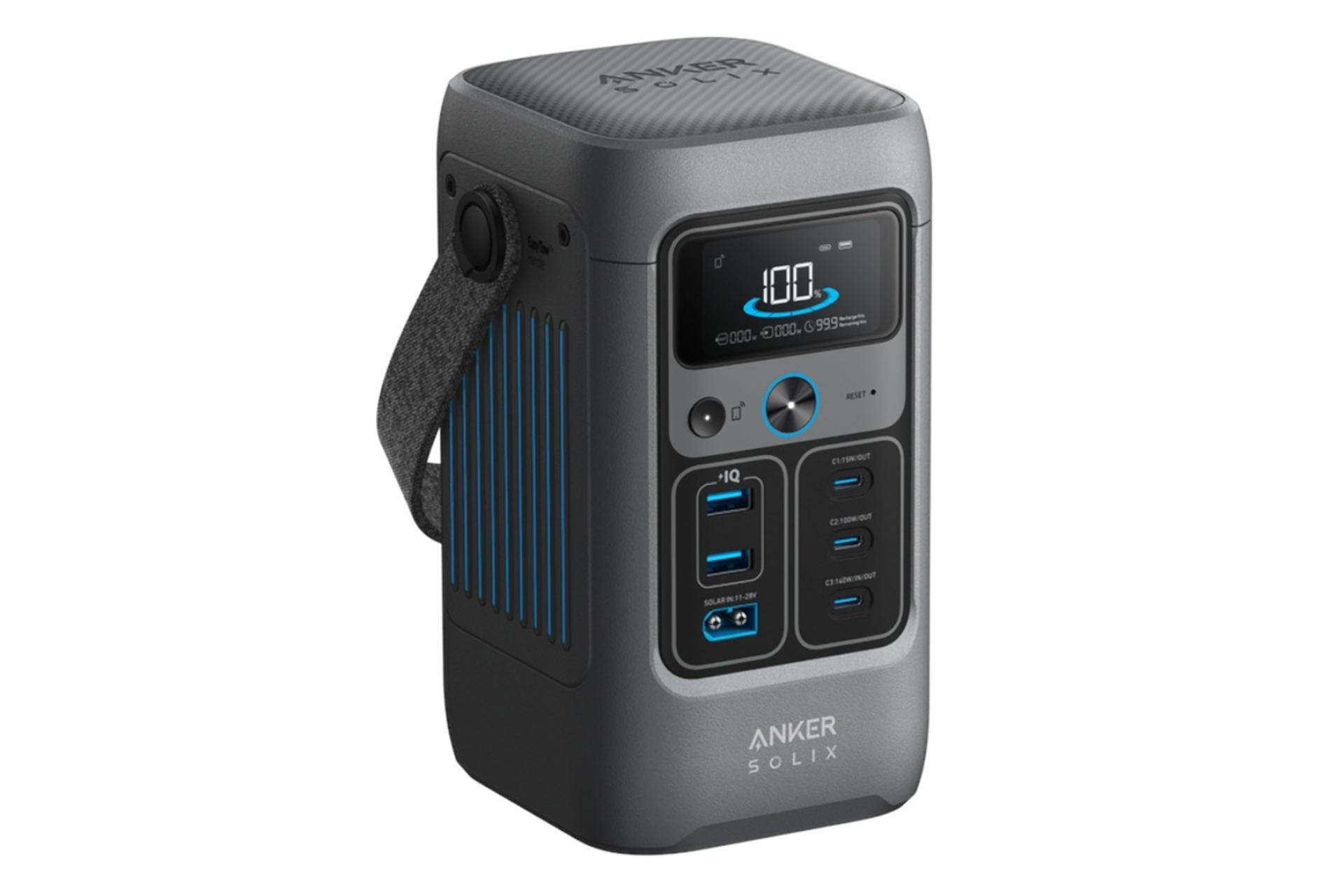 سمت چپ جلوی پاور بانک انکر Anker SOLIX C200 60000mAh