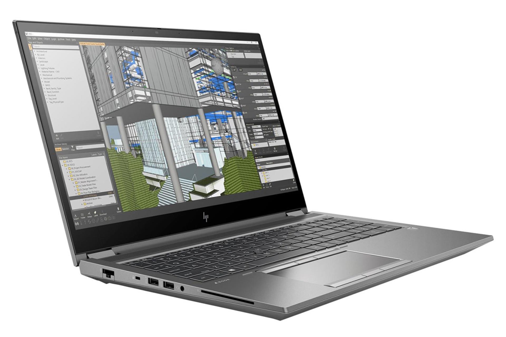 لپ تاپ اچ پی HP ZBook Fury 15 G7 نمای جلو و چپ