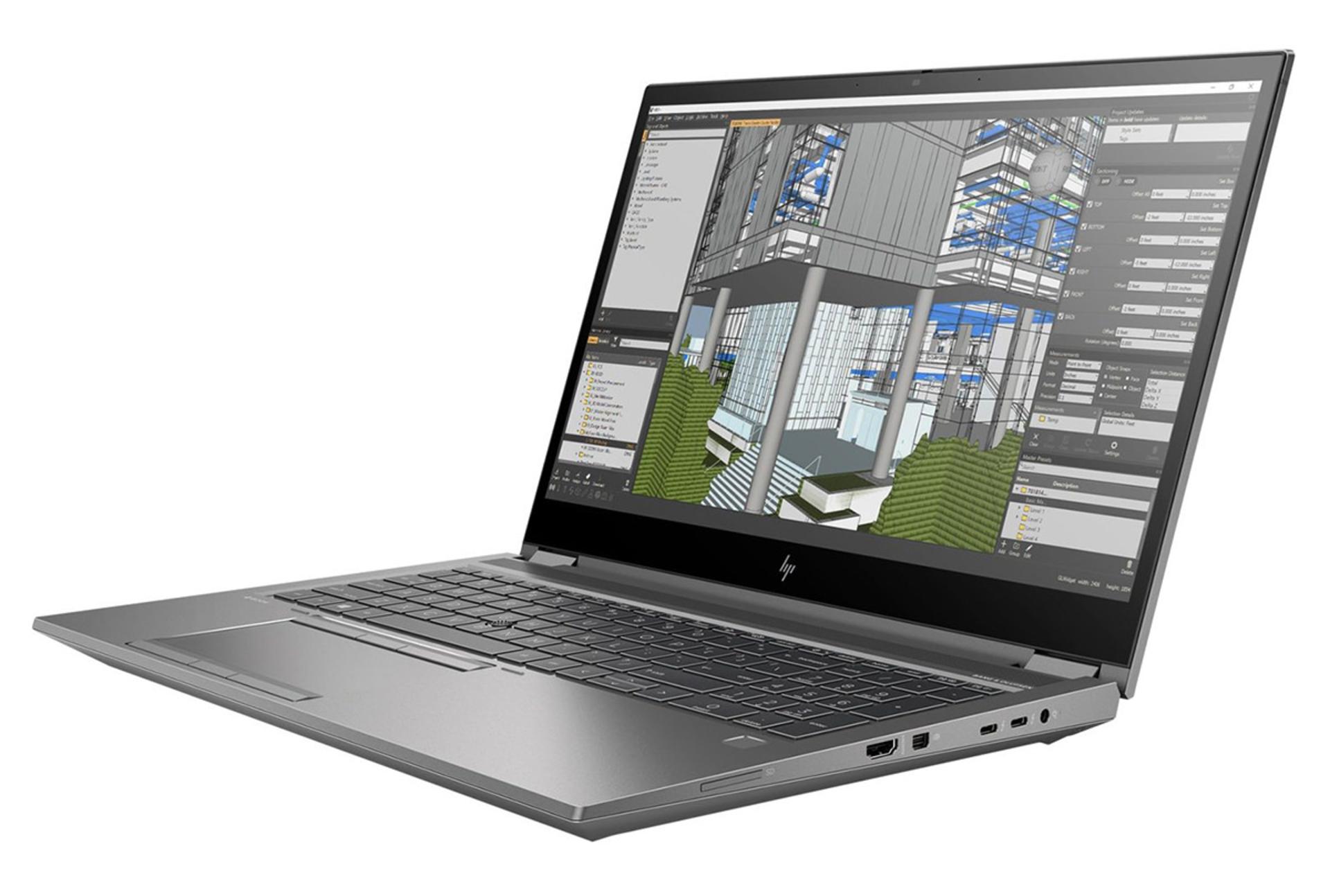 لپ تاپ اچ پی HP ZBook Fury 15 G7 نمای جلو و راست