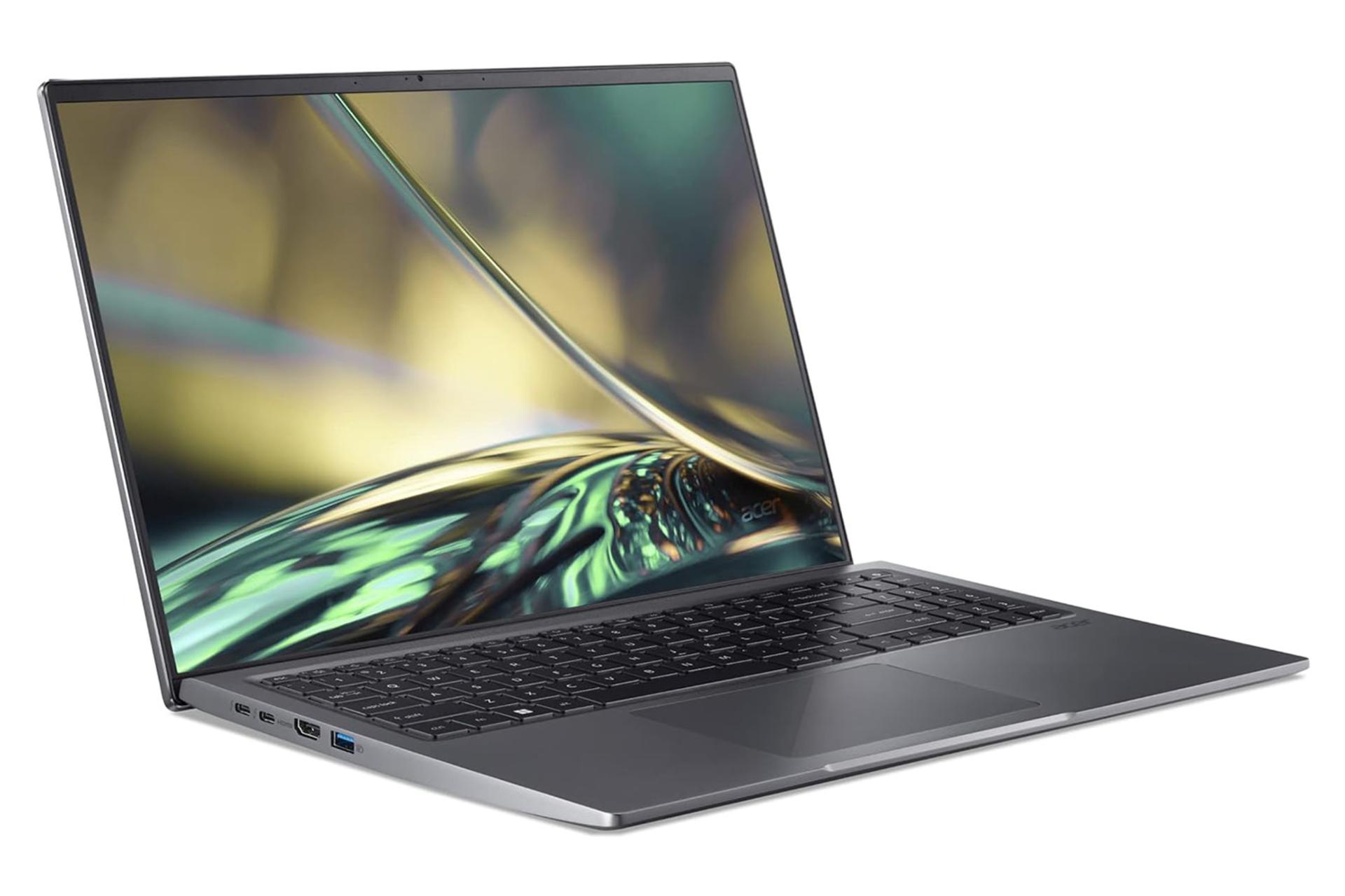 لپ تاپ ایسر Acer Swift X 16 SFX16-52G نمای جلو و چپ