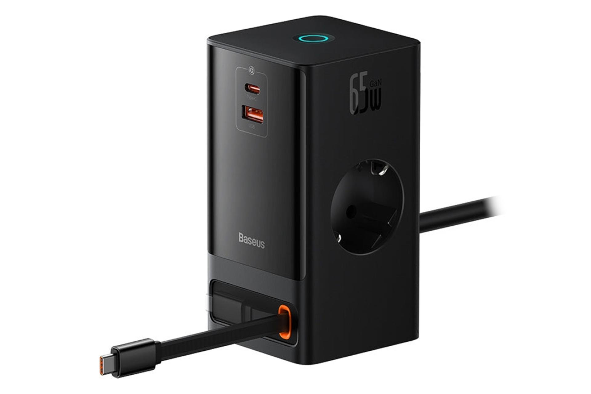 شارژر باسئوس Baseus PowerCombo Digital PowerStrip 65W مشکی