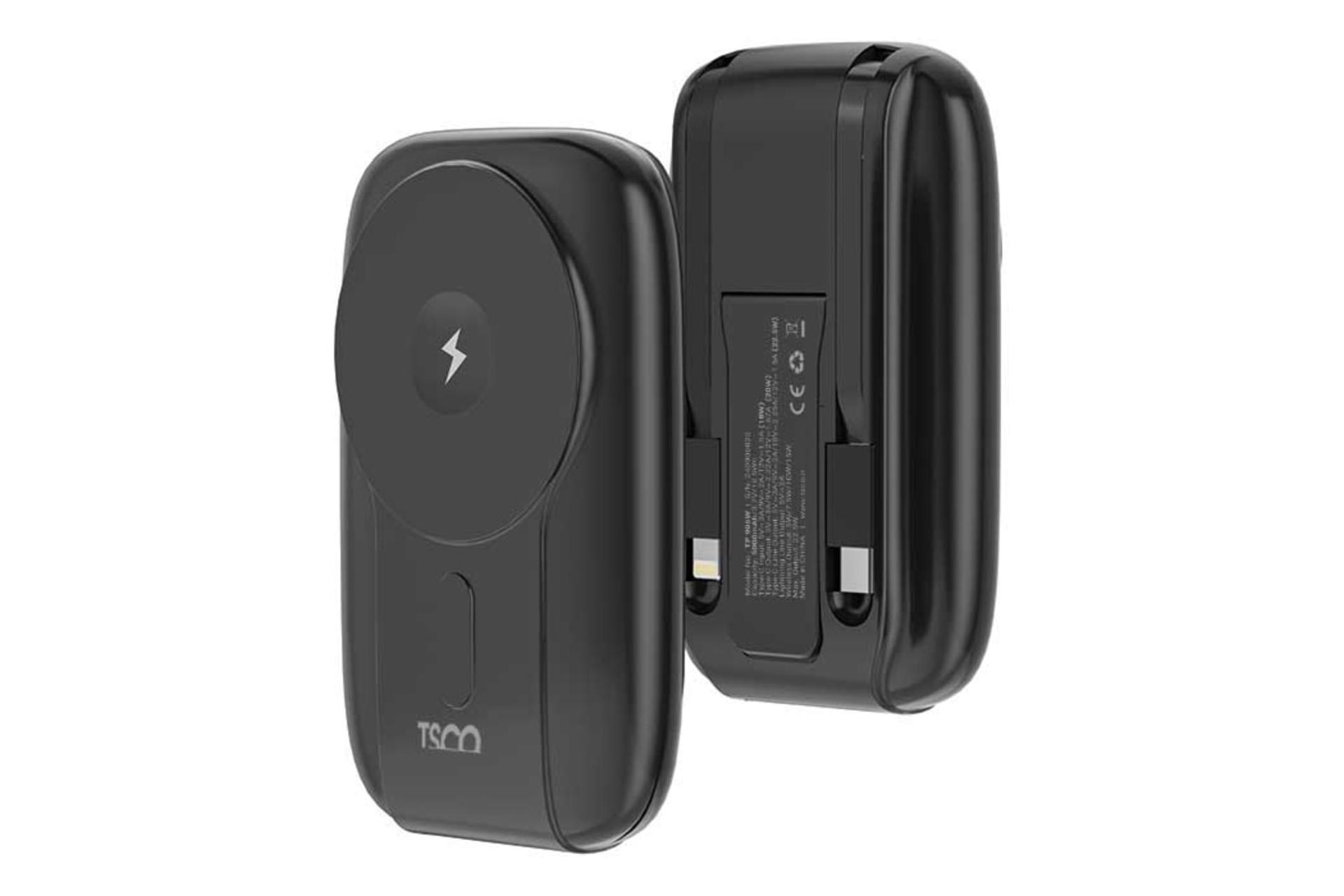 پاور بانک تسکو TSCO TP 906W 5000mAh از جلو و پشت