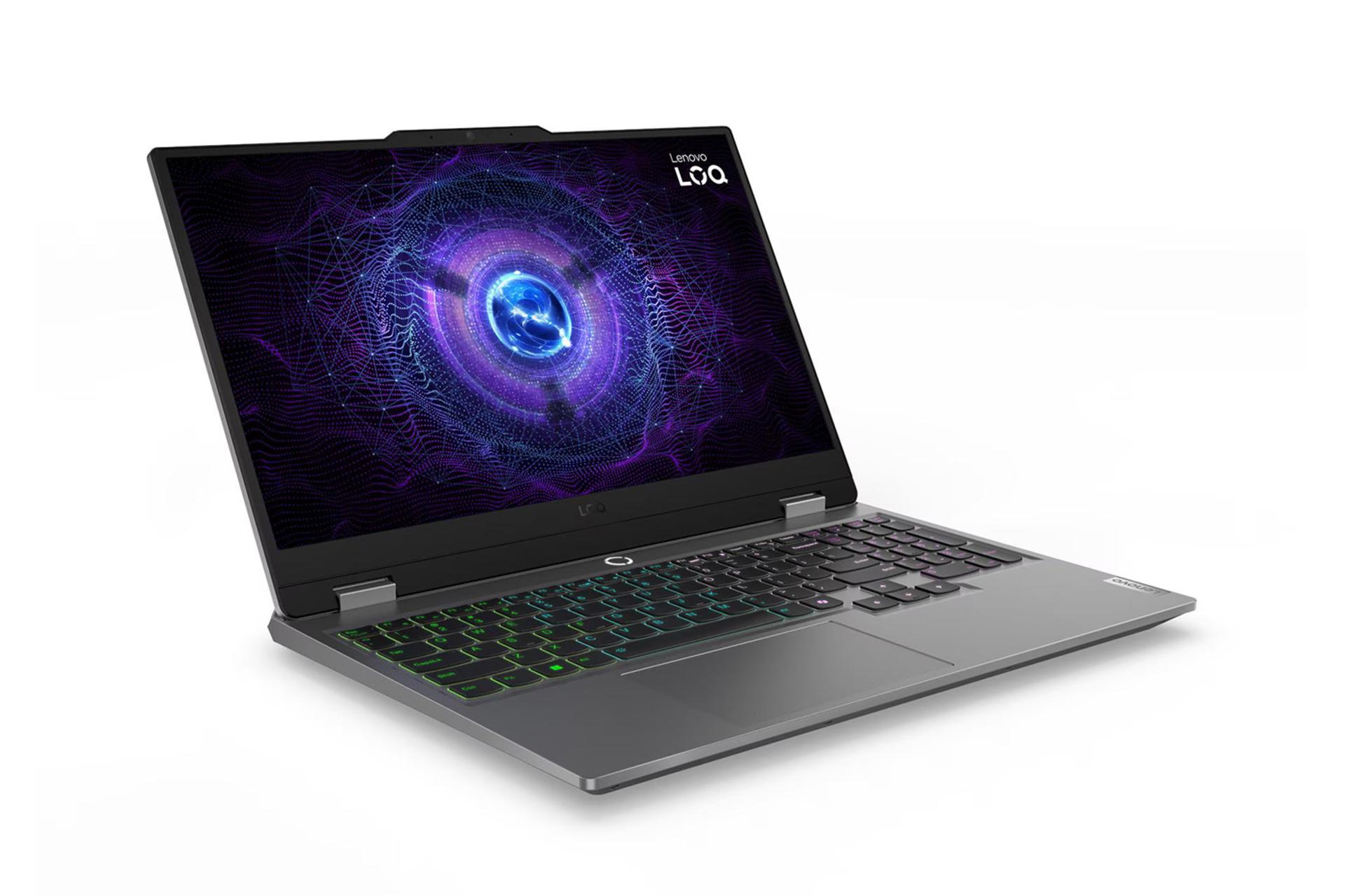 لپ تاپ لنوو Lenovo LOQ 15IAX9I نمای جلو و چپ