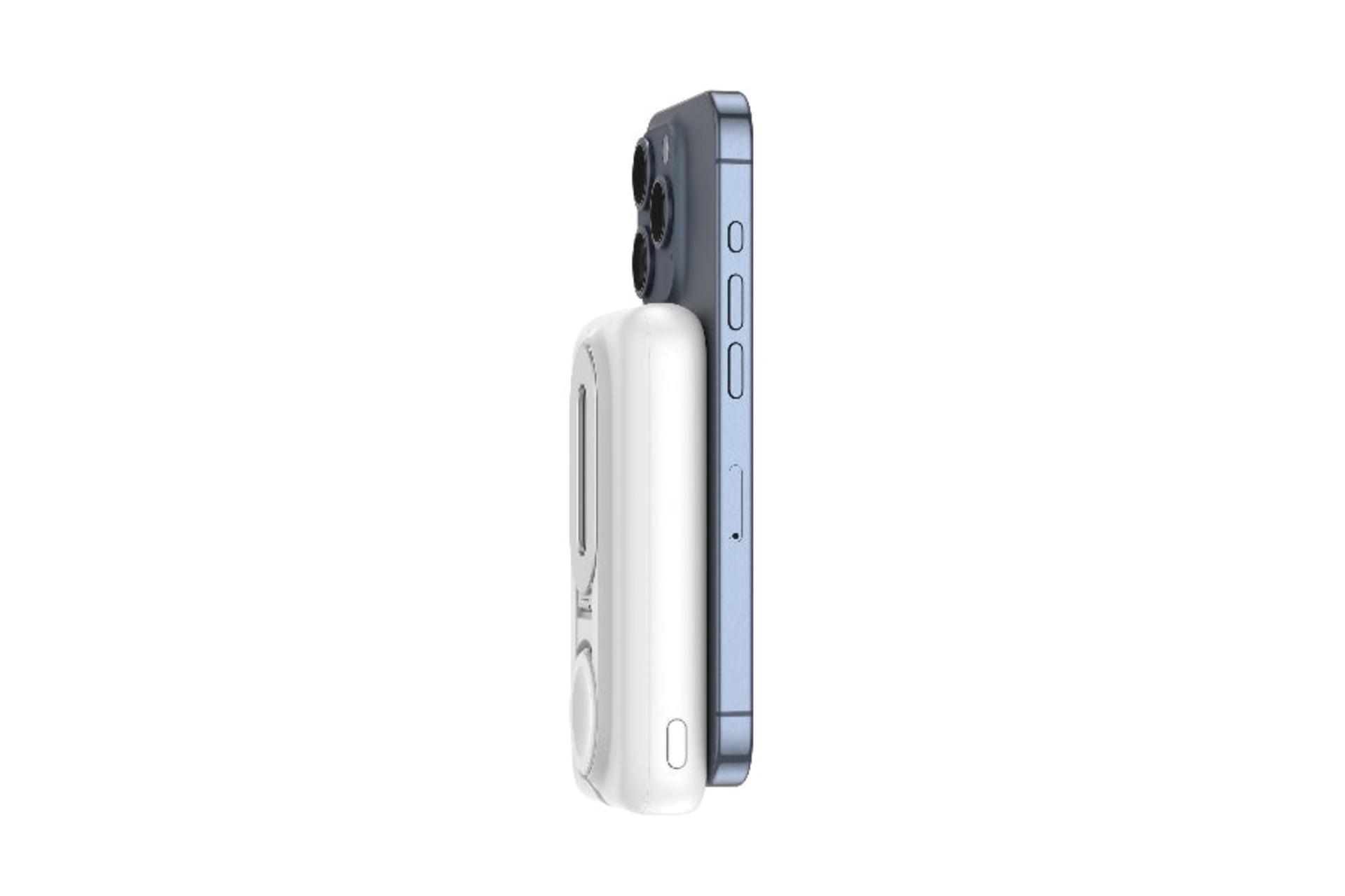 پاور بانک بودی Budi 2 in 1 Mag-e PB806W 10000mAh از نمای جانبی
