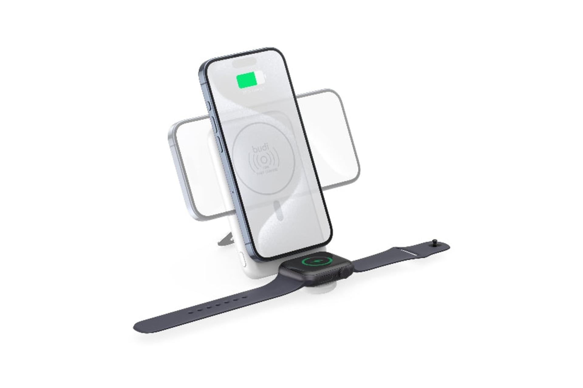 پاور بانک وایرلس بودی Budi 2 in 1 Mag-e PB806W 10000mAh