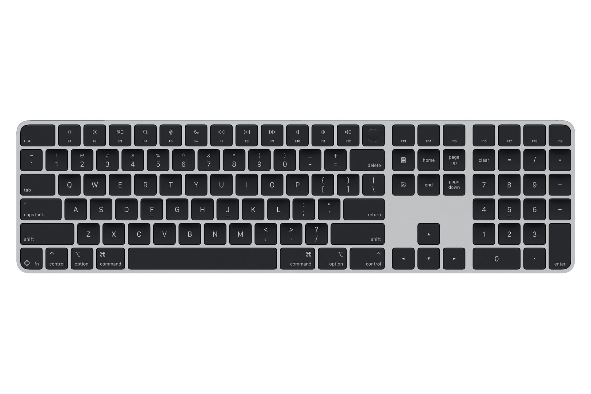 کیبورد اپل مجیک کیبورد 2024 با صفحه کلید عددی مشکی / Apple Magic Keyboard 2024 with Touch ID and Numeric USB-C