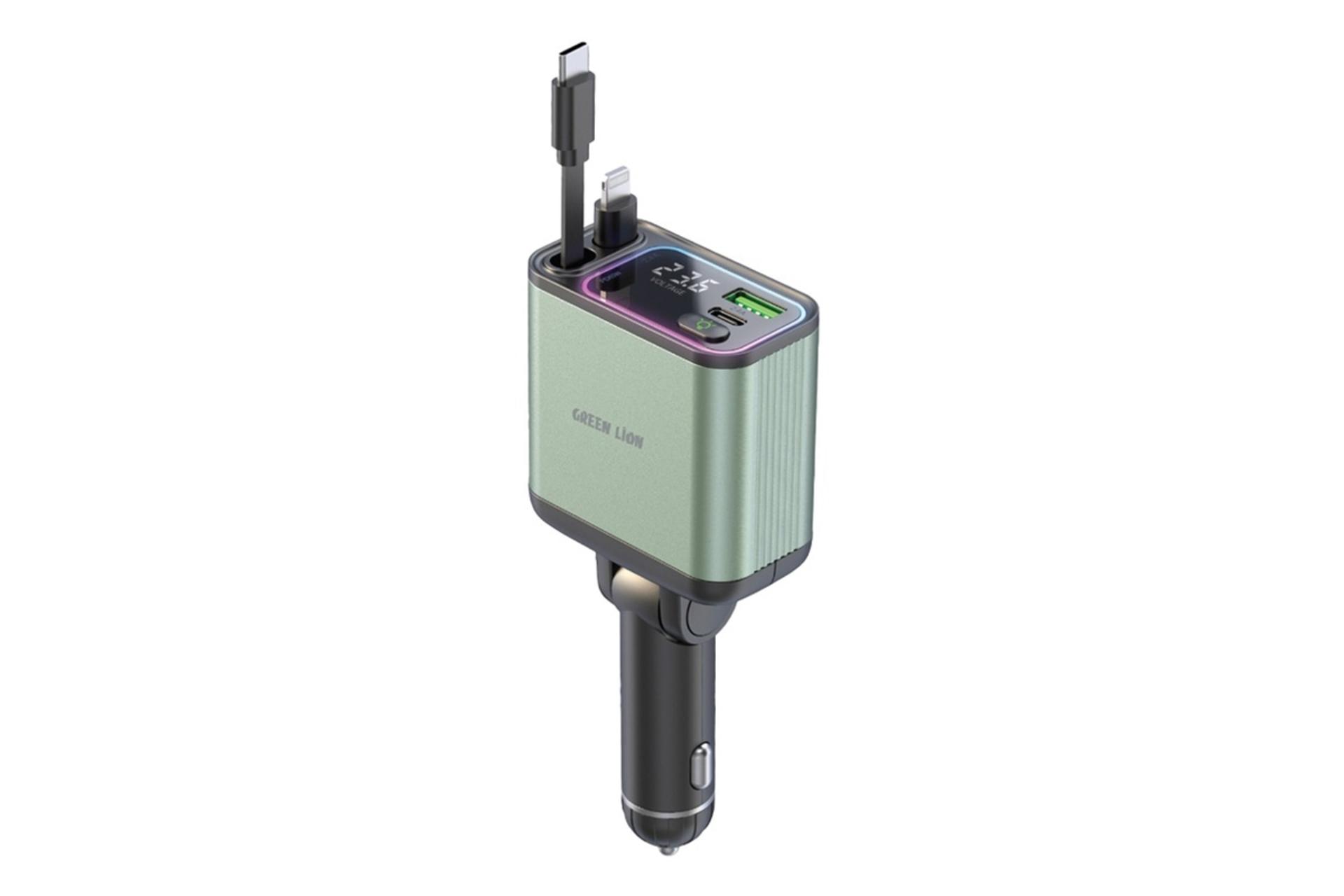 شارژر گرین لاین Green Lion Retractable 90W Car Charger