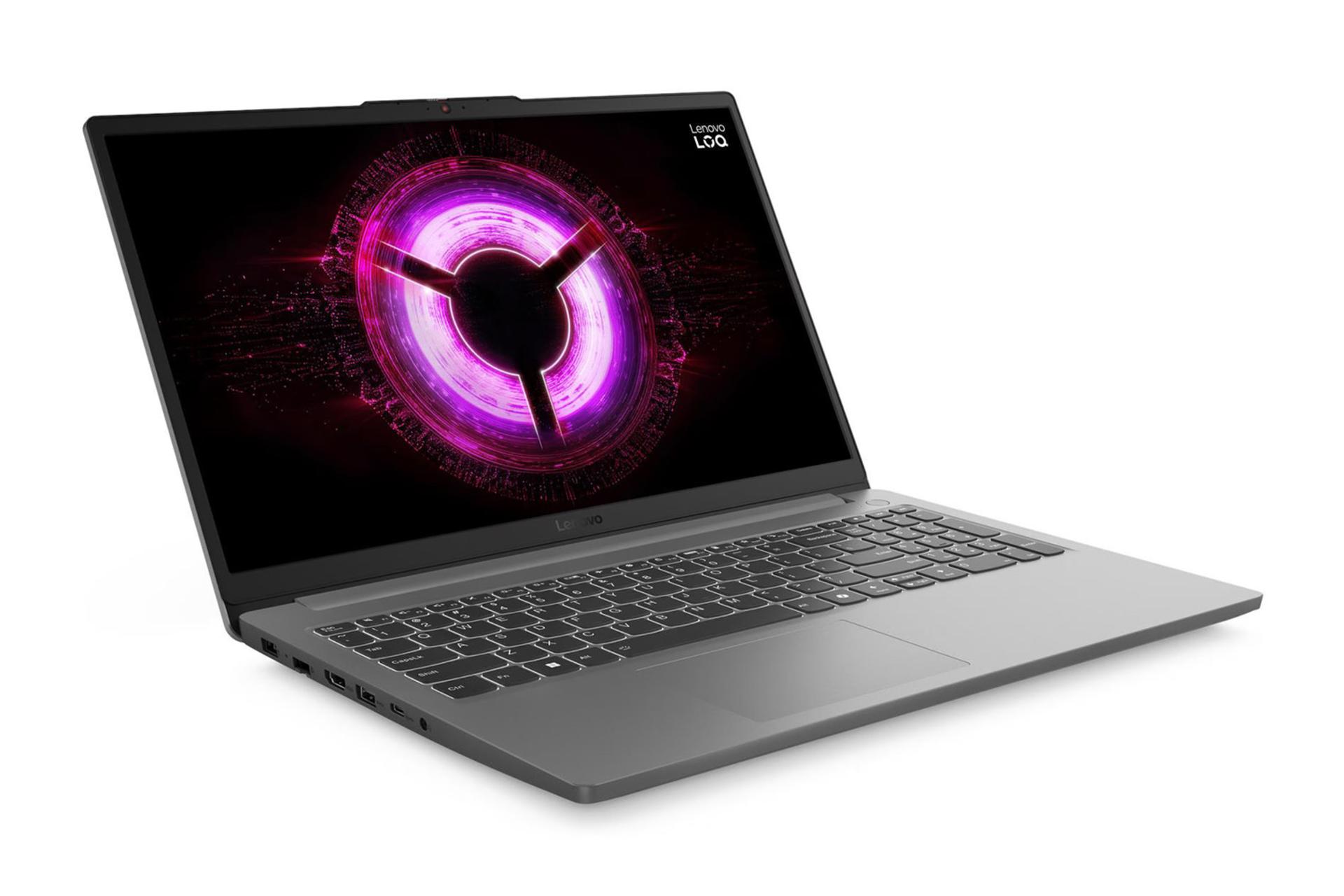 لپ تاپ لنوو Lenovo LOQ 15ARP10E نمای جلو و چپ