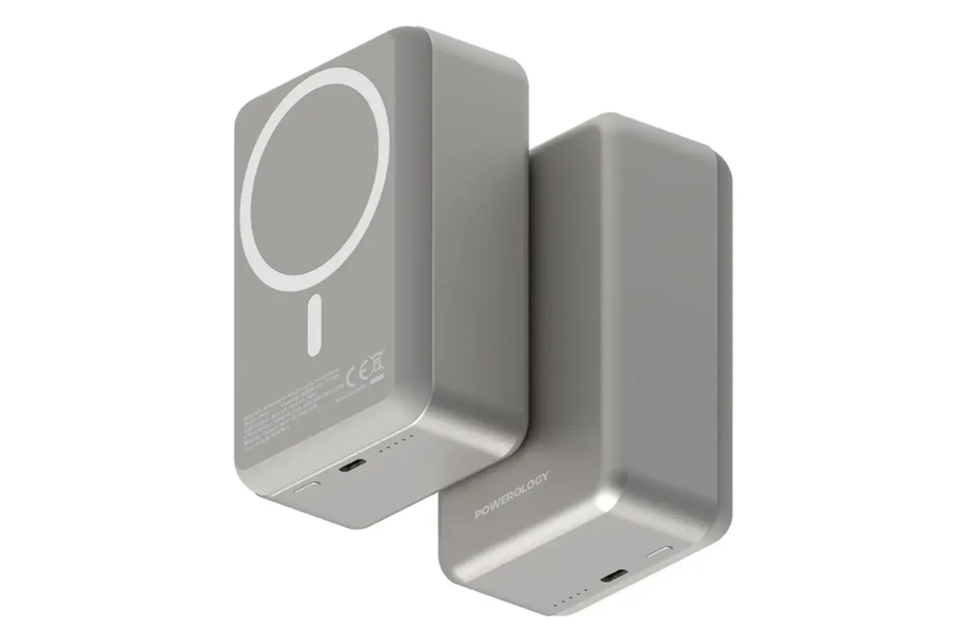 پاور بانک پاورولوجی Powerology MagSafe Aluminum 30000mAh تیتانیوم