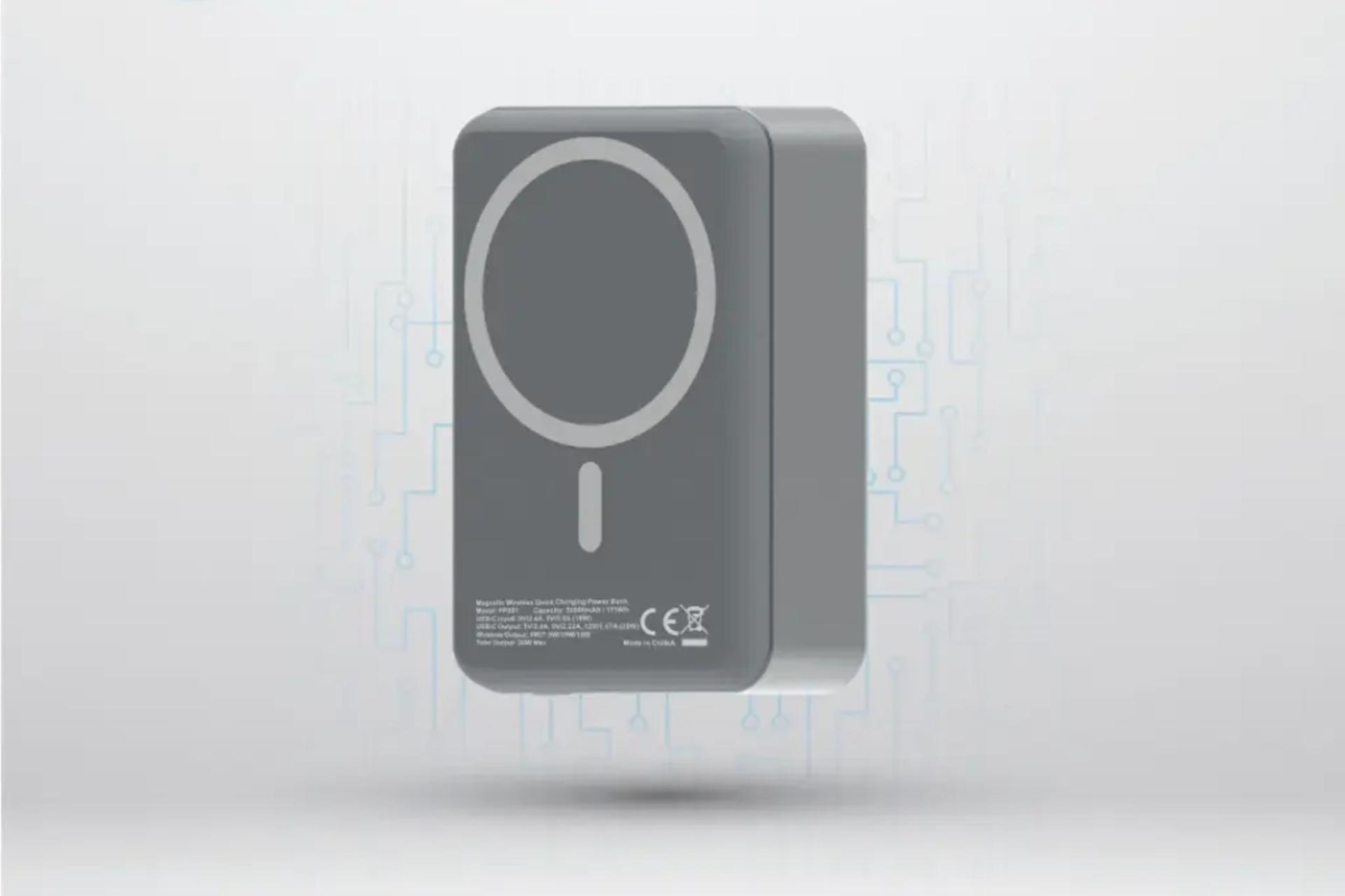 پاور بانک پاورولوجی Powerology MagSafe Aluminum 30000mAh خاکستری تیره