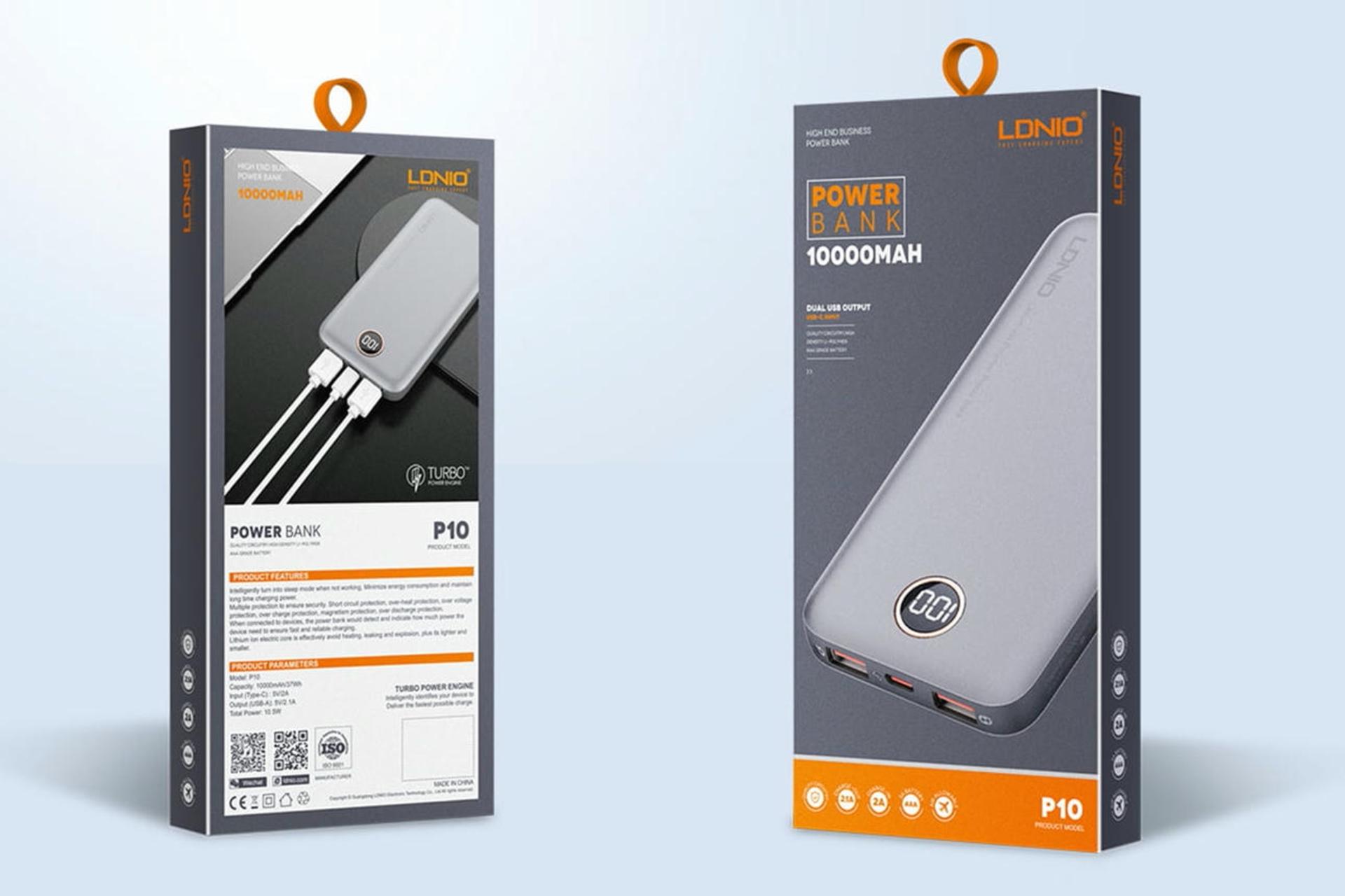 جعبه پاور بانک الدینیو LDNIO PQ10 10000mAh