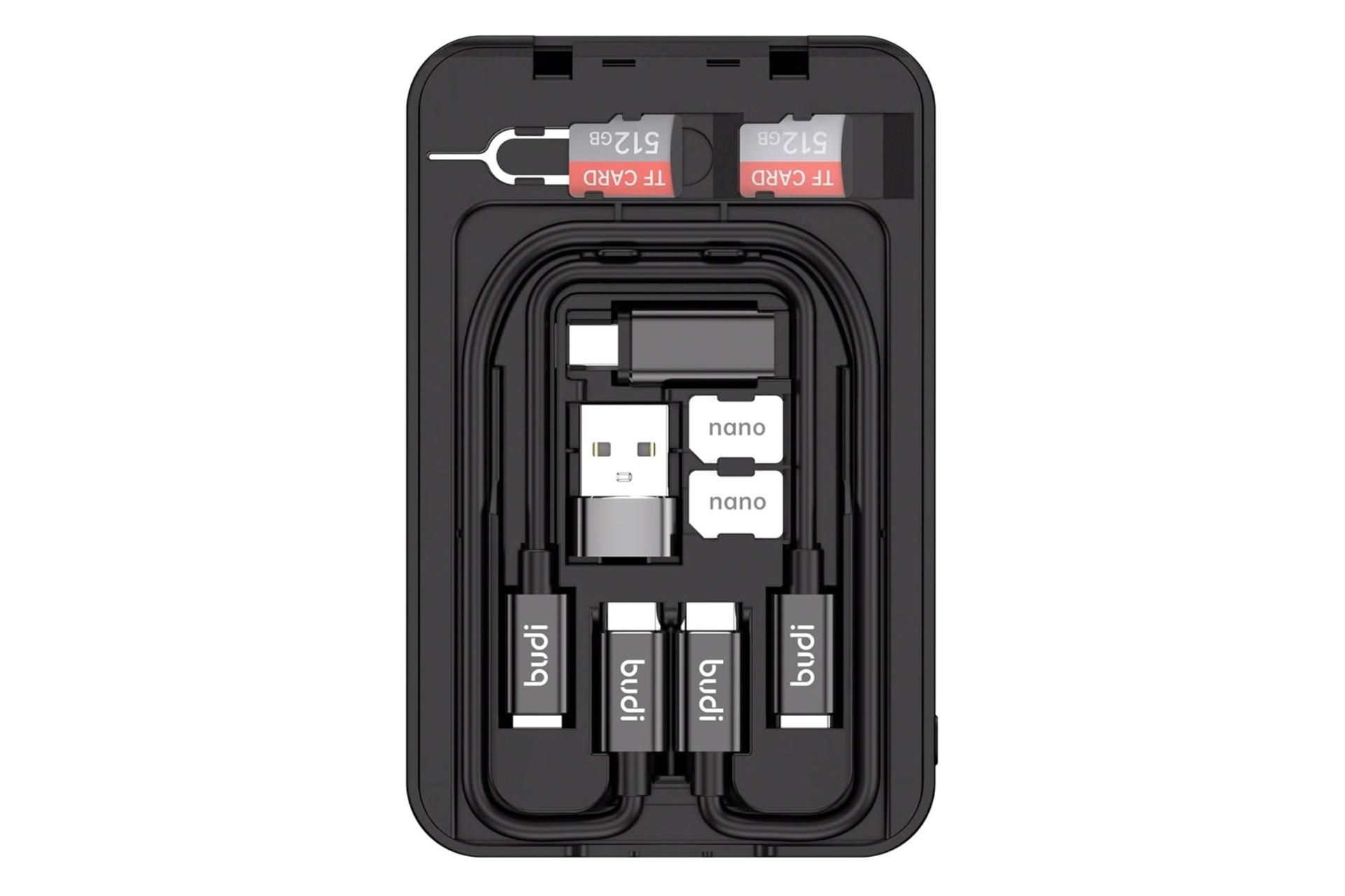 پاور بانک بودی Budi PB515KB 10000mAh از نمای بالا