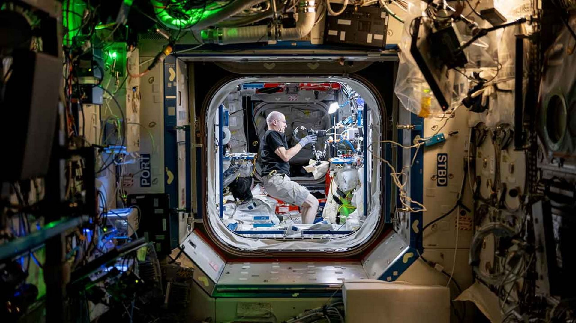 دون پتیت، فضانورد و مهندس پرواز اکسپدیشن ۷۲، در ایستگاه فضایی بین‌المللی