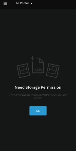 Access permission page in Photoshop application