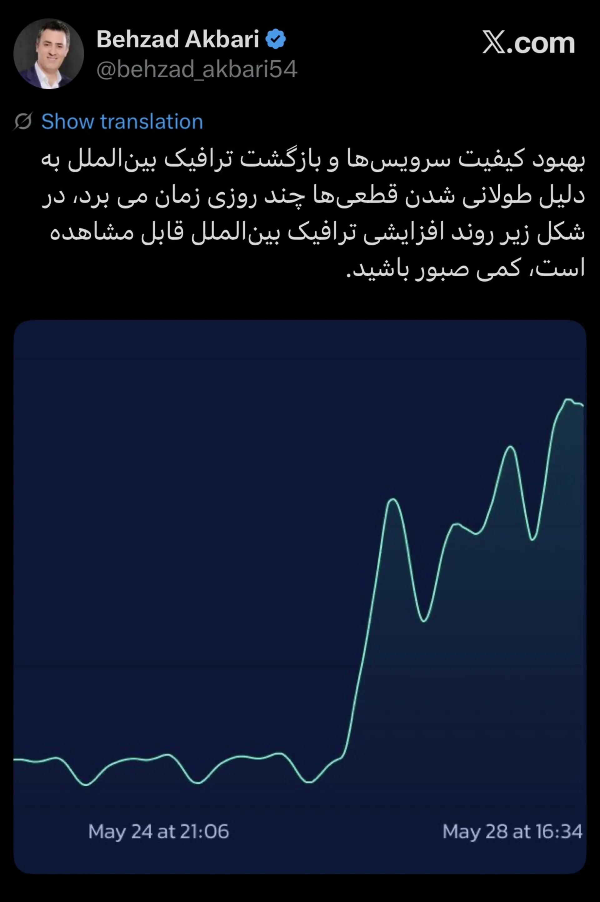 پست مدیرعامل زیرساخت در ایکس