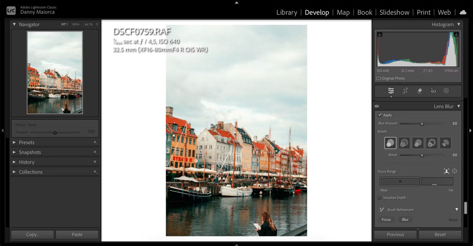 تارکردن بک‌گراند عکس با برنامه لایت‌روم