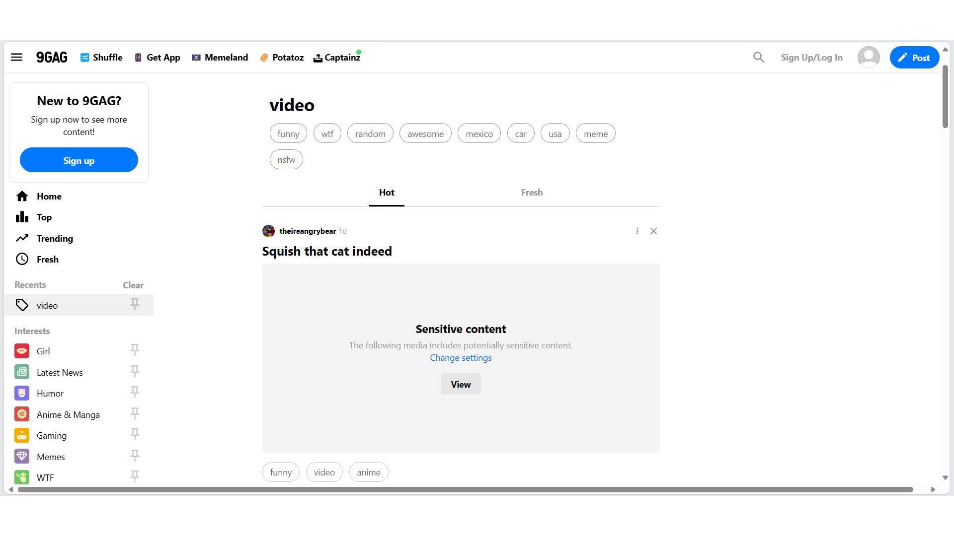 اسکرین شات وبسایت 9GAG