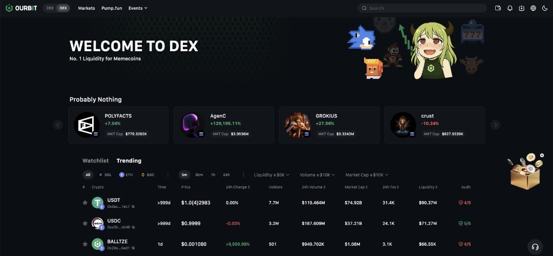پورتال DEX صرافی اوربیت