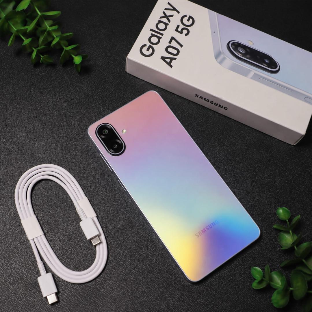 جعبه و نمای پشت گوشی گلکسی A07 5G سامسونگ