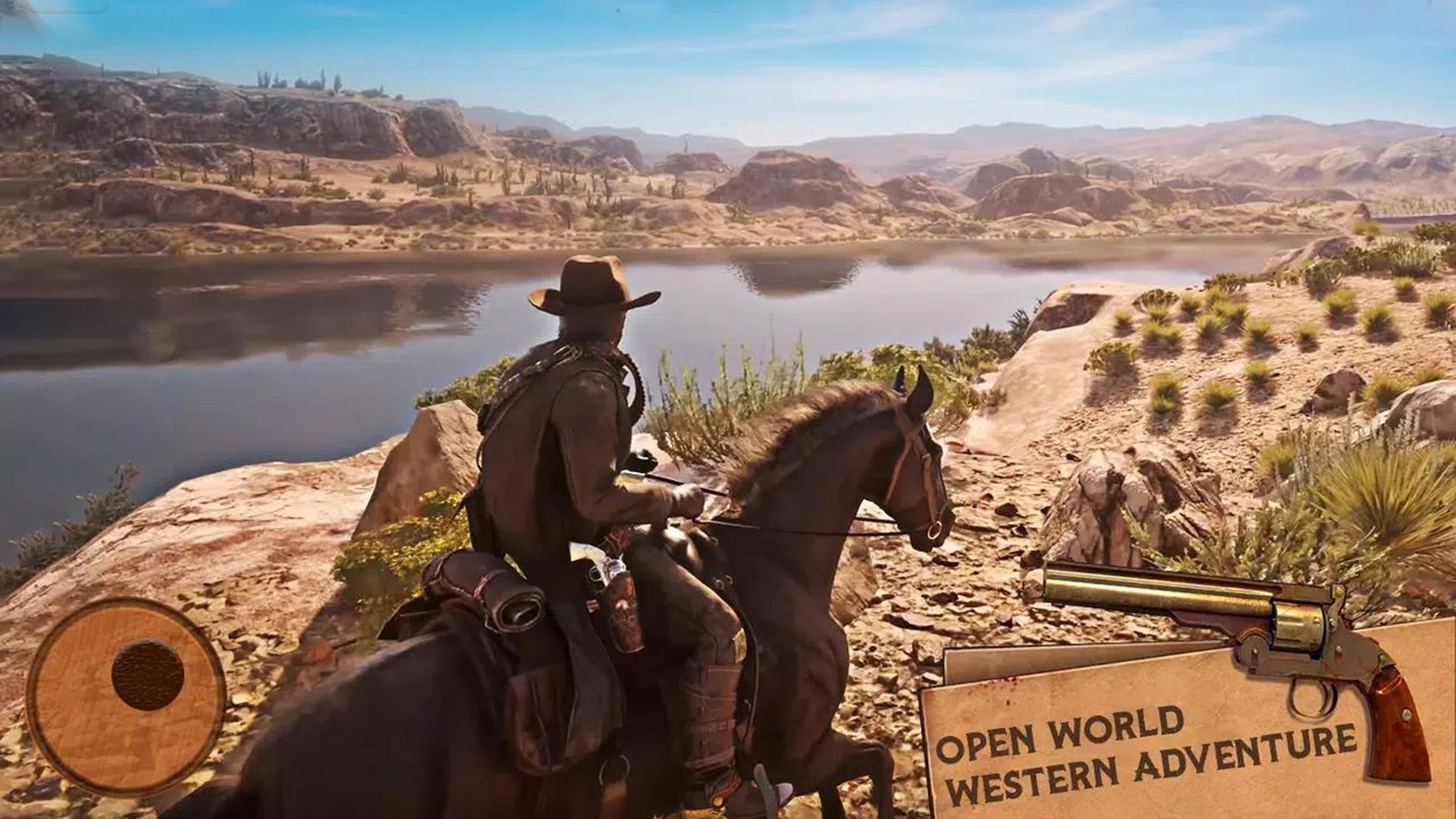 فردی سوار بر اسب در محیط وسترس در بازی West Gunfire