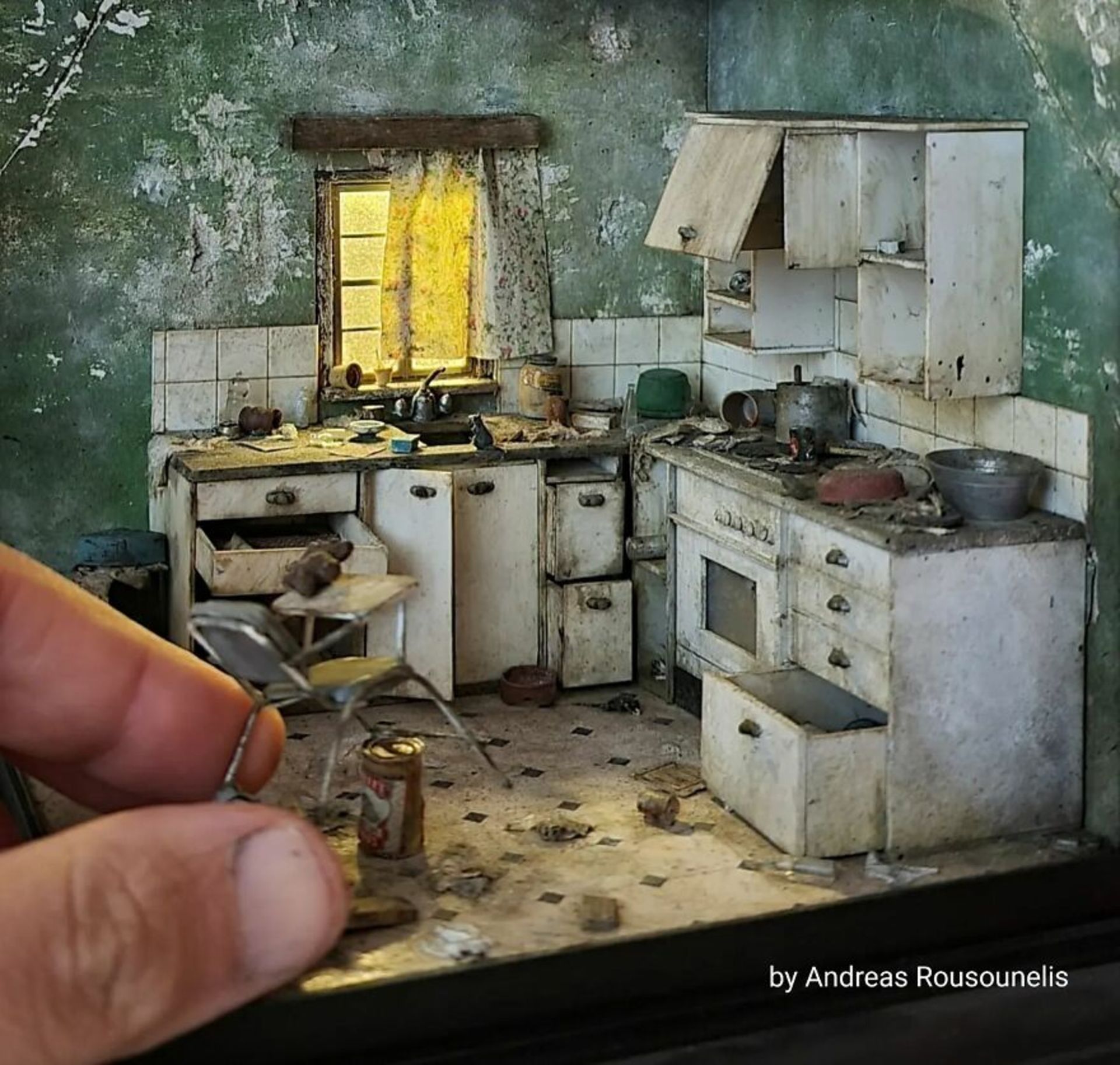 آشپزخانه مخروبه ماکت مینیاتوری