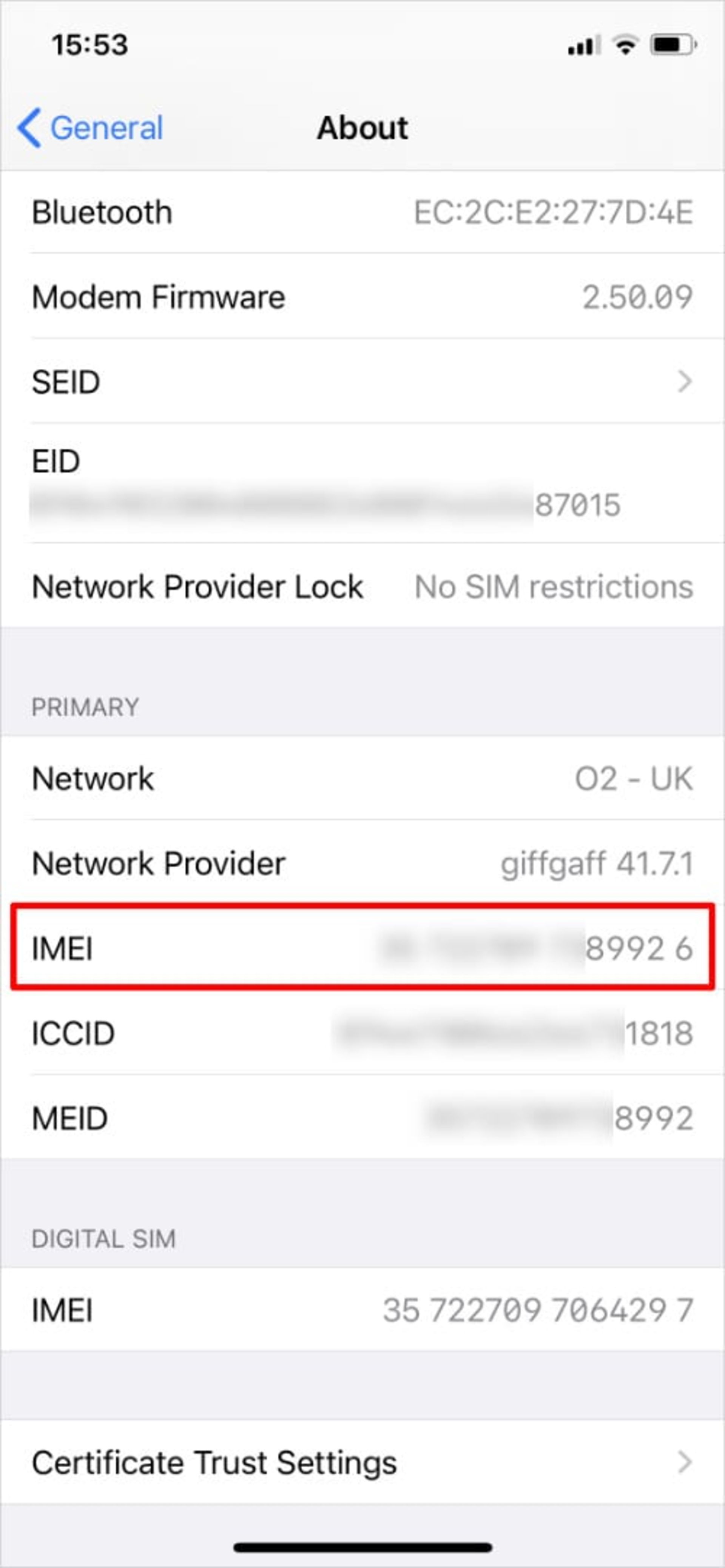 پیدا کردن شماره IMEI آیفون