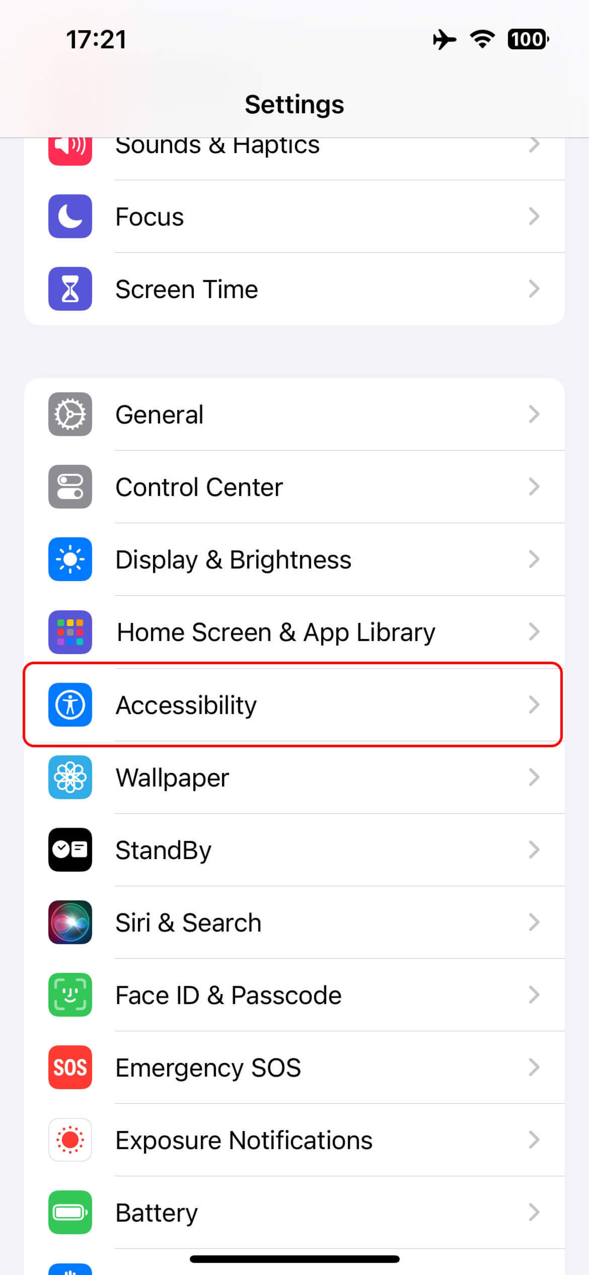 قسمت Settings و Accessibility