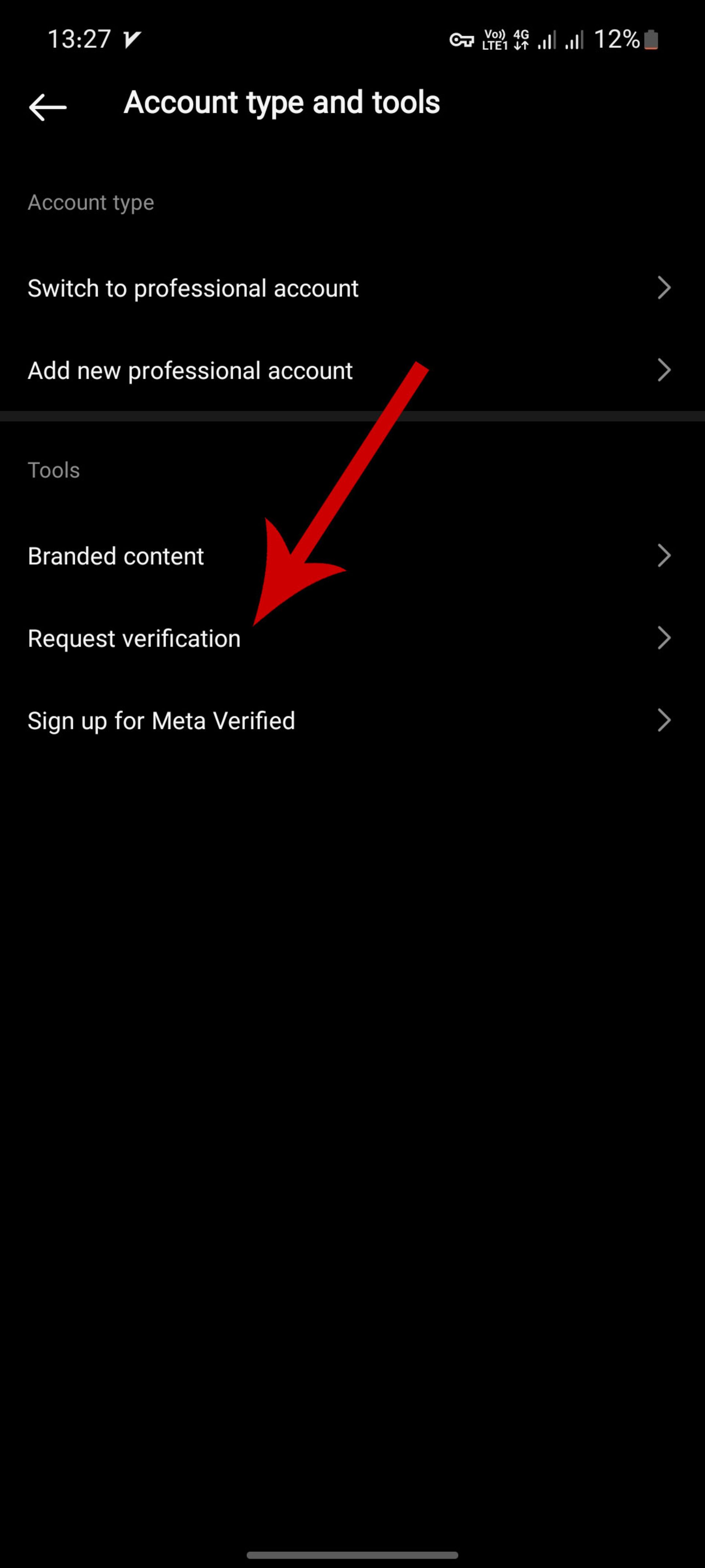 تنظیمات Account type and tools
