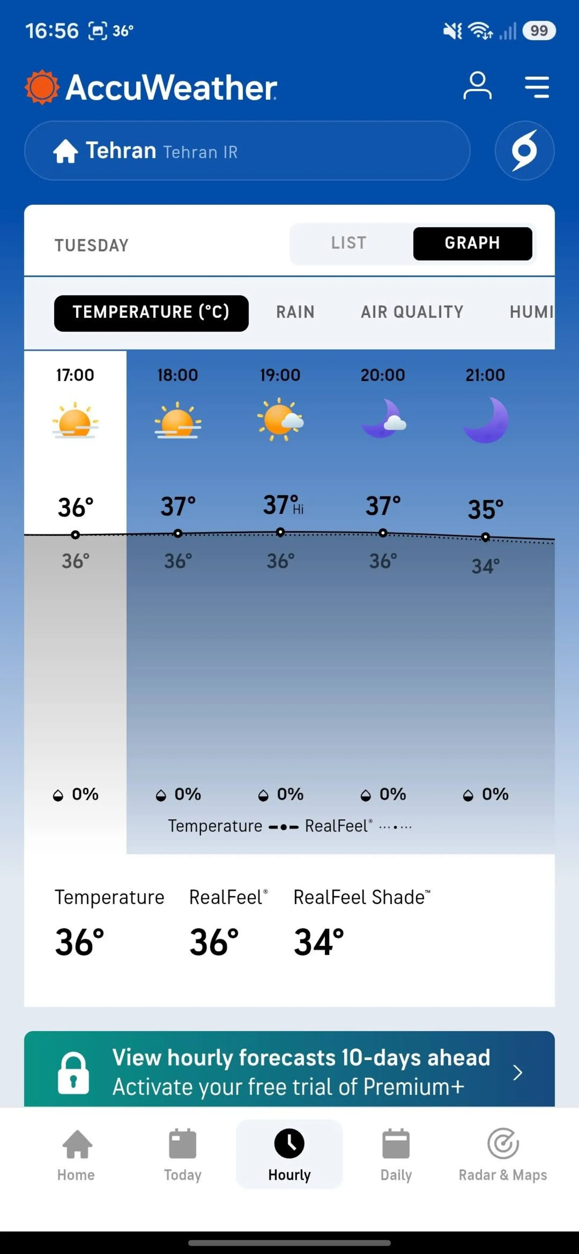 برنامه هواشناسی AccuWeather