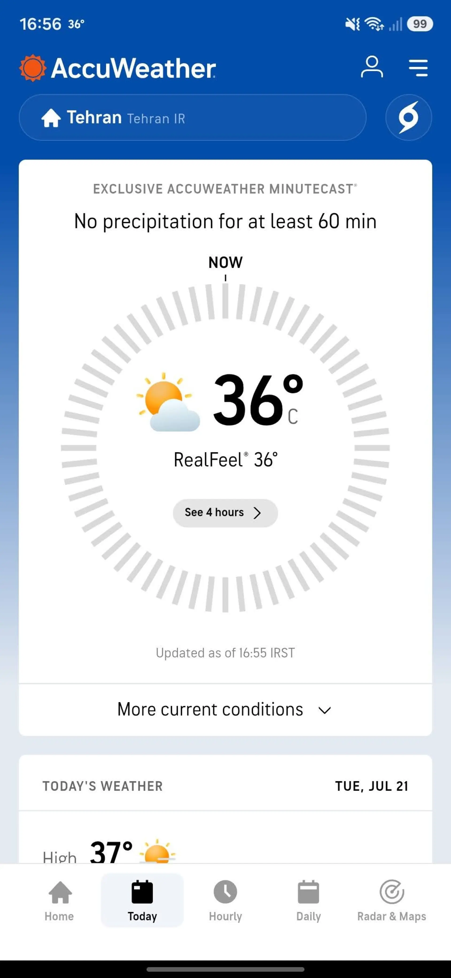 برنامه هواشناسی AccuWeather