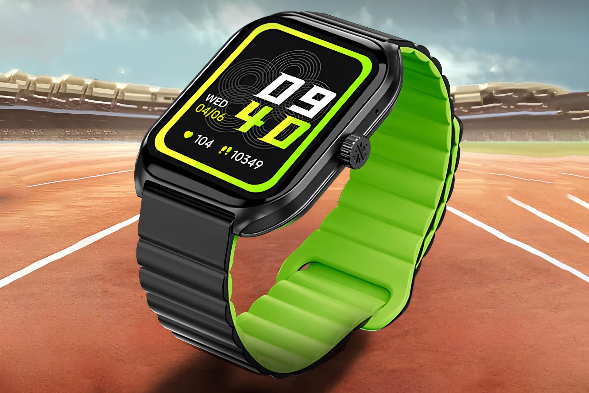 ساعت هوشمند کالت اسپورت Ace X1 رنگ مشکی و سبز پس زمینه کریکت