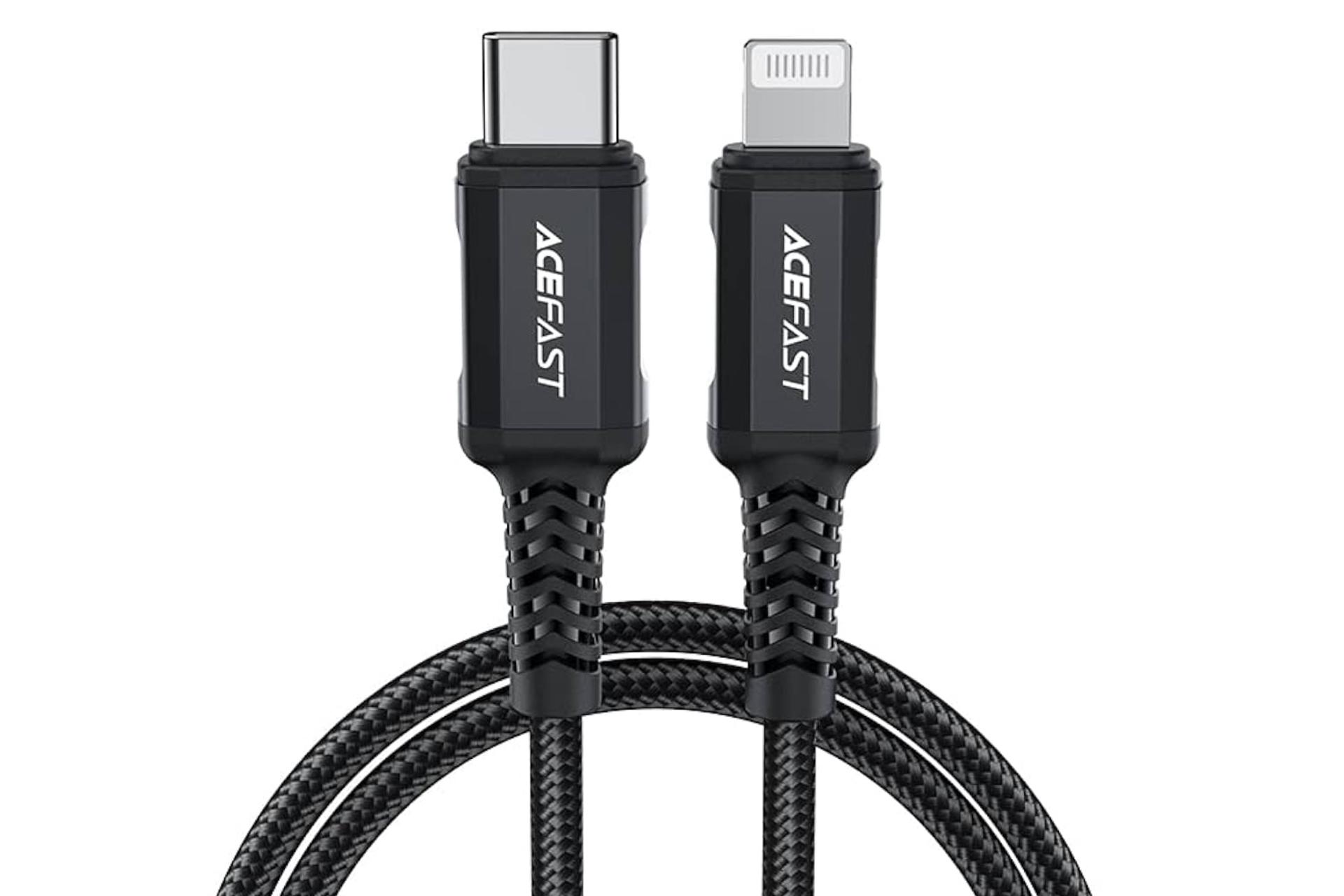 کانکتور و اتصال کابل شارژ USB ایس فست Type-C به Lightning مدل C4-01 با طول 1 متر