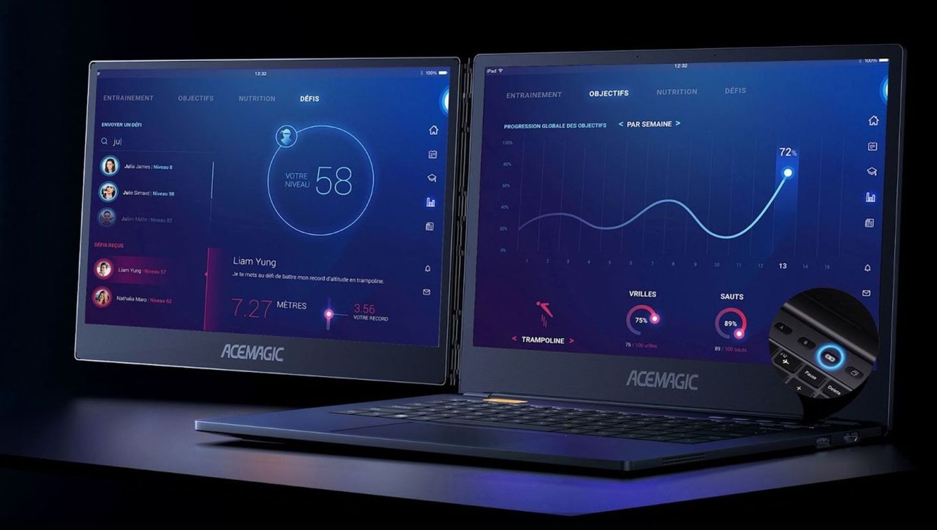 لپ تاپ acemagic x1 با دو نمایشگر افقی