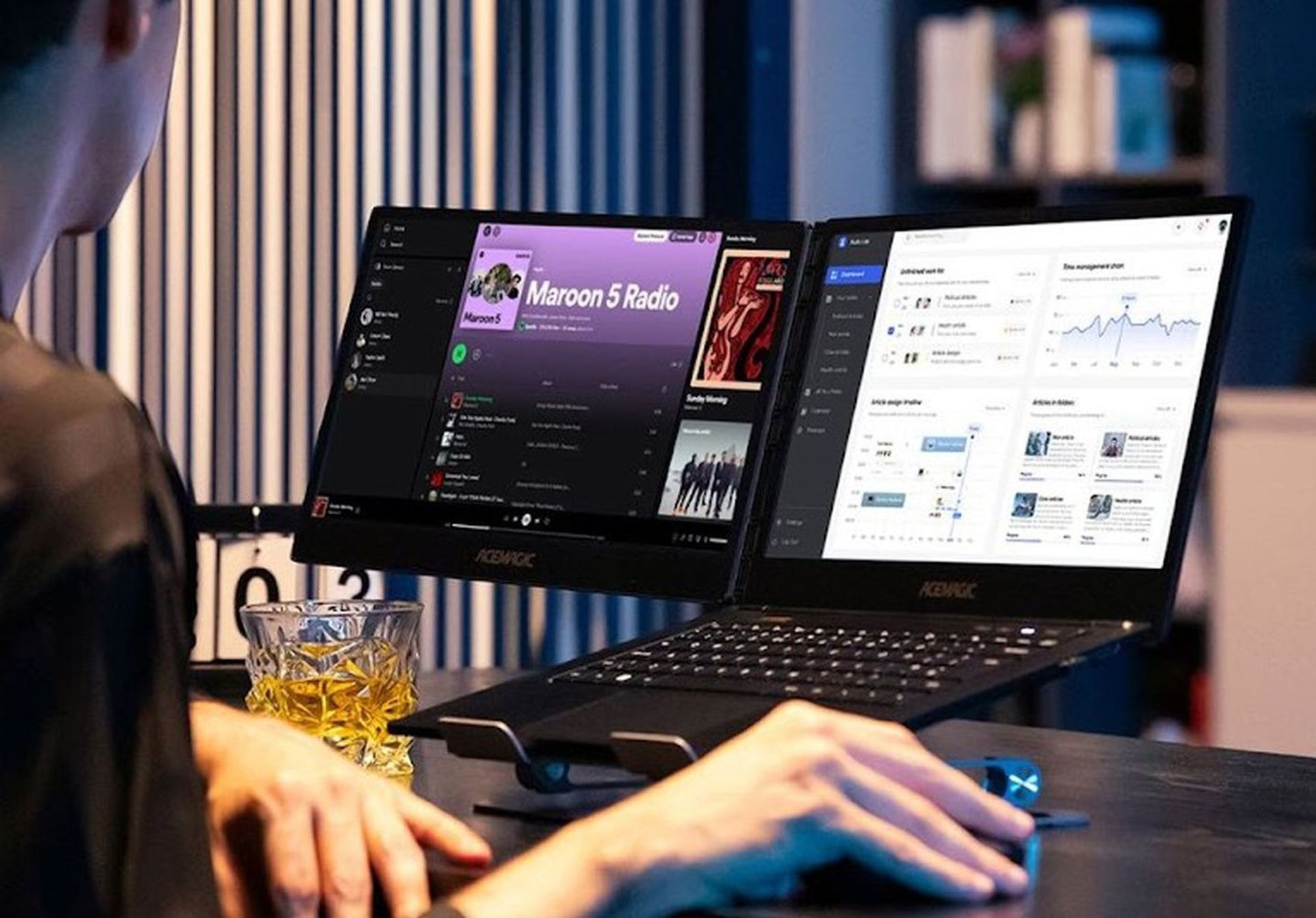 لپ تاپ acemagic x1 با دو نمایشگر افقی