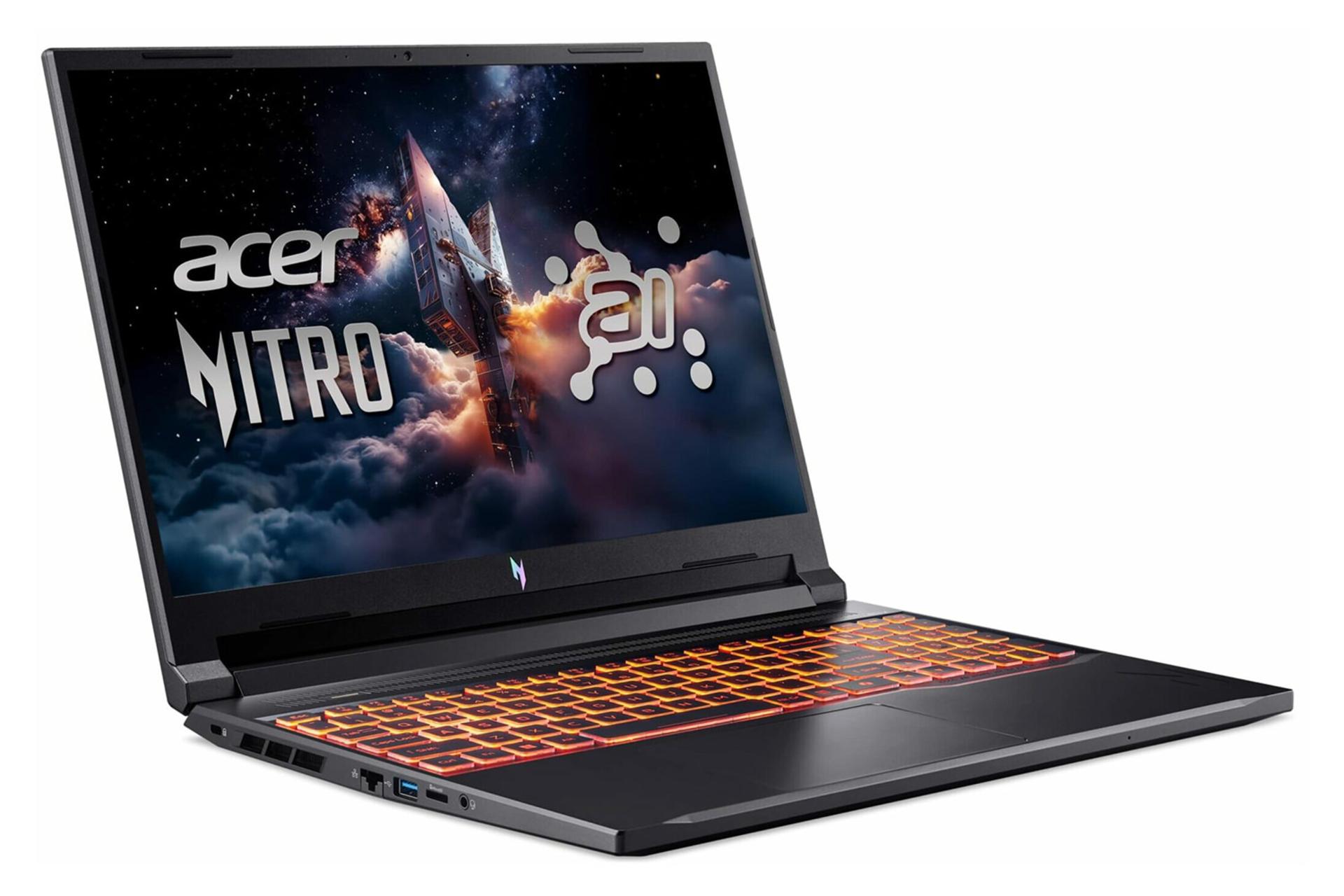 لپ تاپ ایسر Acer Nitro V 16 AI ANV16-42 نمای جلو و چپ