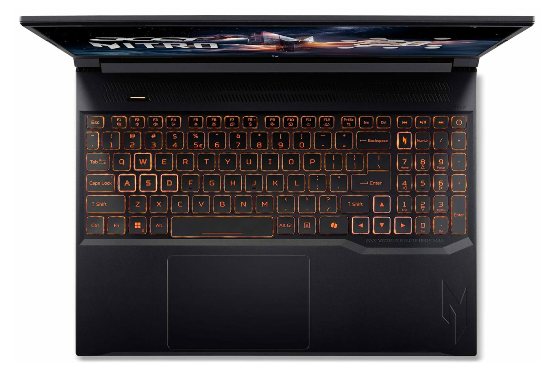 لپ تاپ ایسر Acer Nitro V 16 AI ANV16-42 نمای بالا و کیبورد