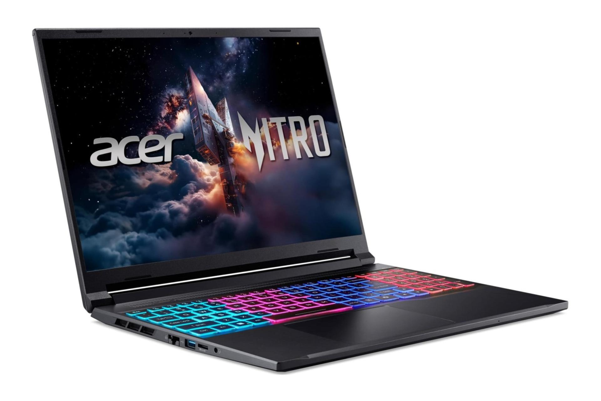 لپ تاپ ایسر Acer Nitro V 16S ANV16S-71 نمای جلو و چپ