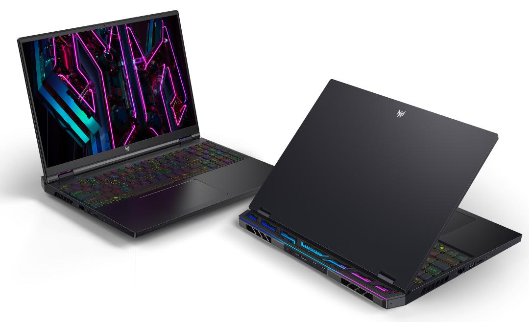 لپ تاپ گیمینگ ایسر Acer Predator Helios 2023 از نمای پشت و جلو