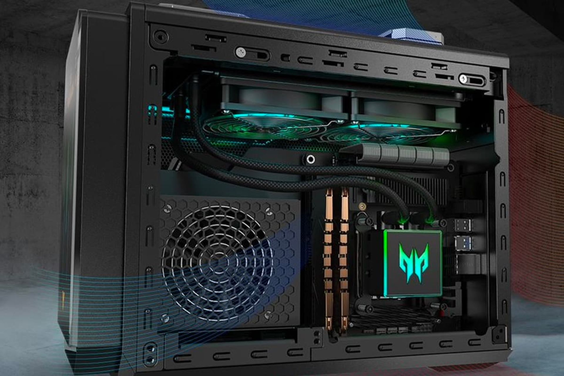 کامپیوتر گیمینگ Acer Predator Orion X از نمای کناری