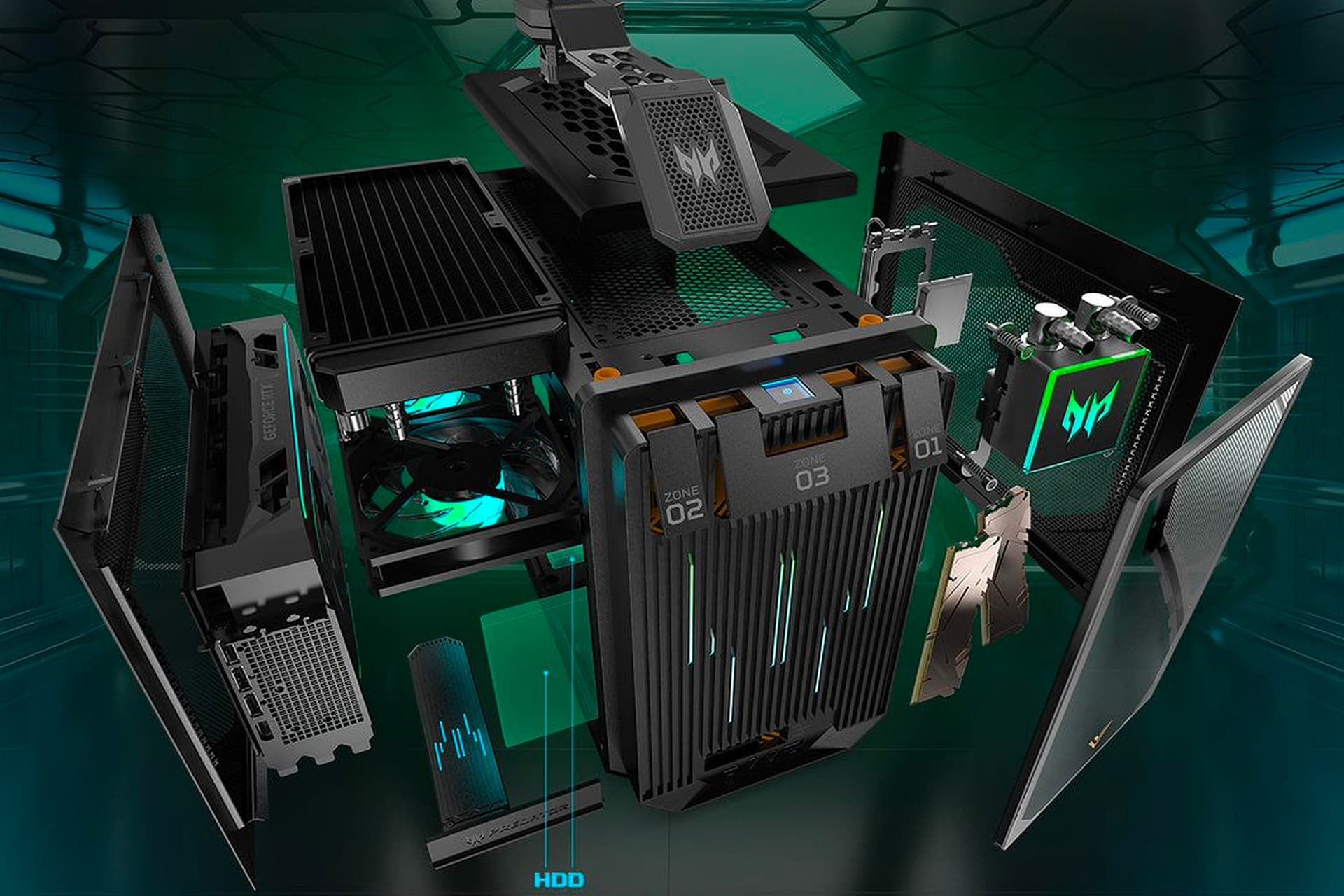 قطعات داخلی کامپیوتر گیمینگ Acer Predator Orion X