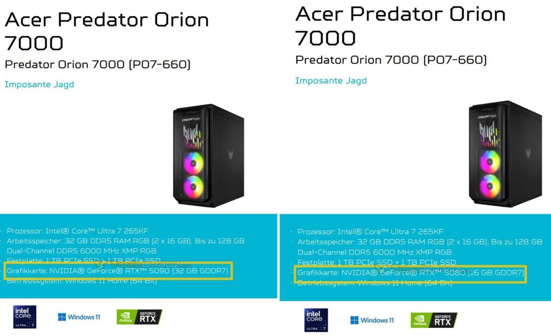 مشخصات کامپیوتر گیمینگ ایسر Predator Orion 7000 