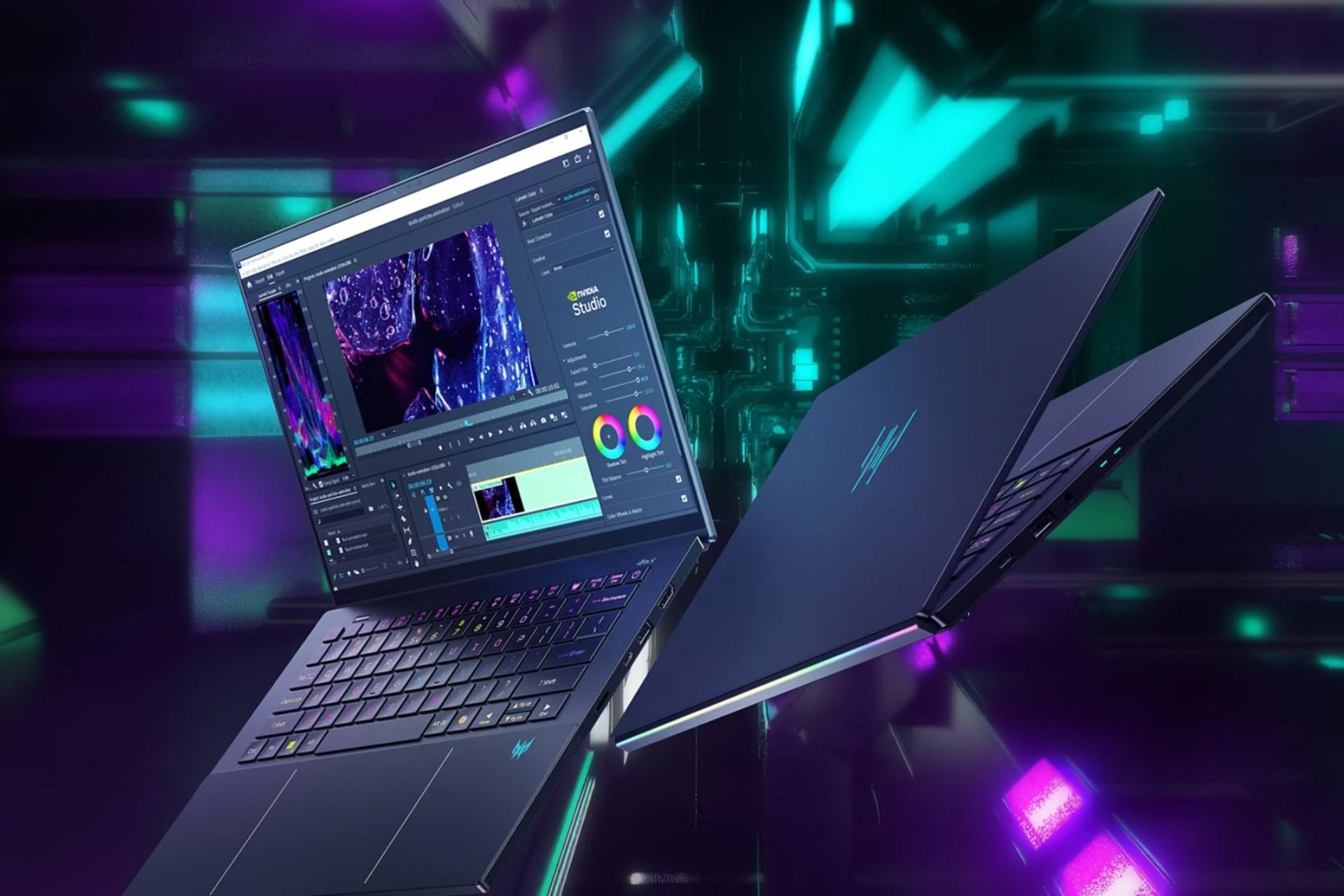 نمای جلو و عقب لپ‌تاپ ایسر Predator Triton 14 AI