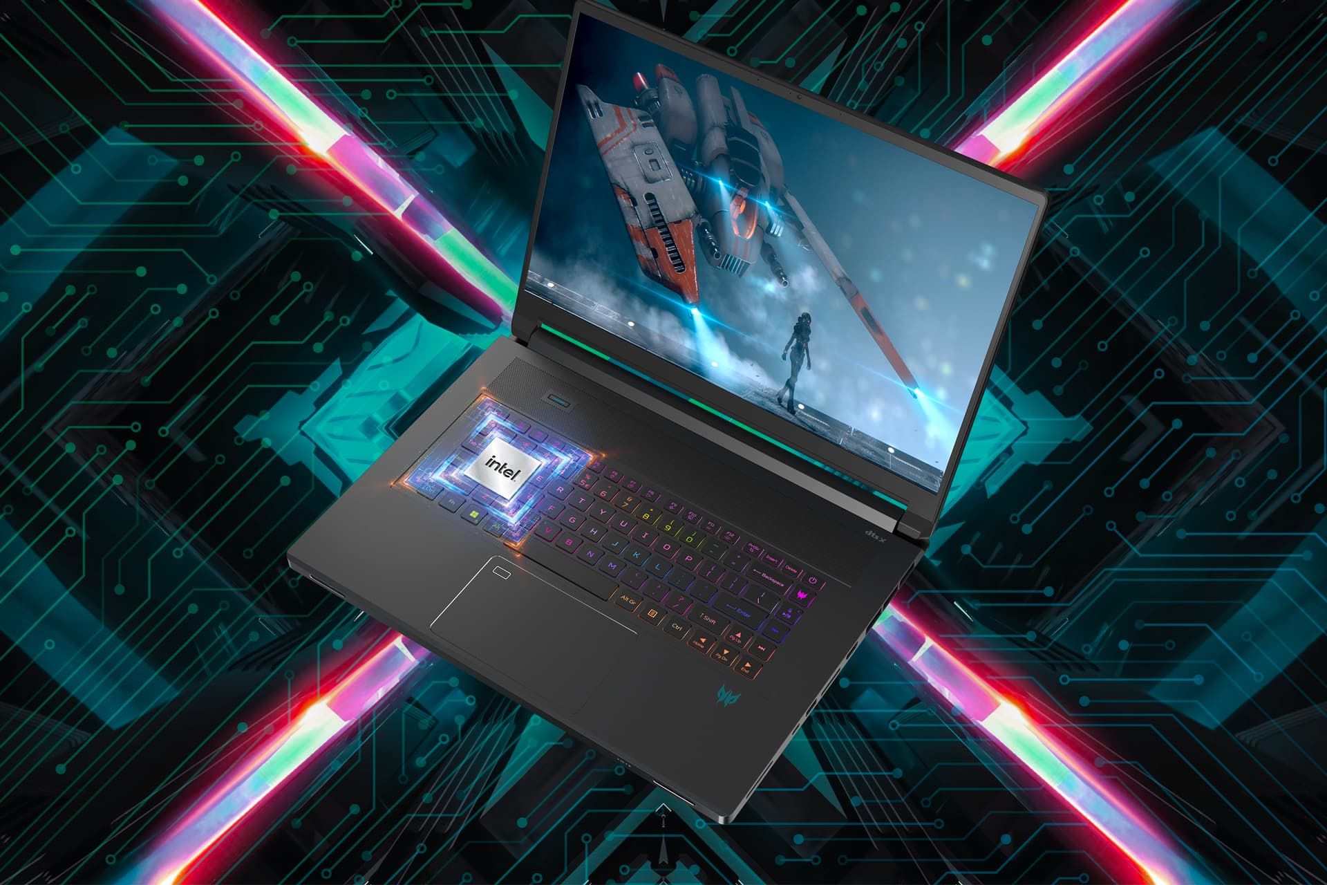 نمای جلو لپ تاپ Predator Triton 17 X کیبورد