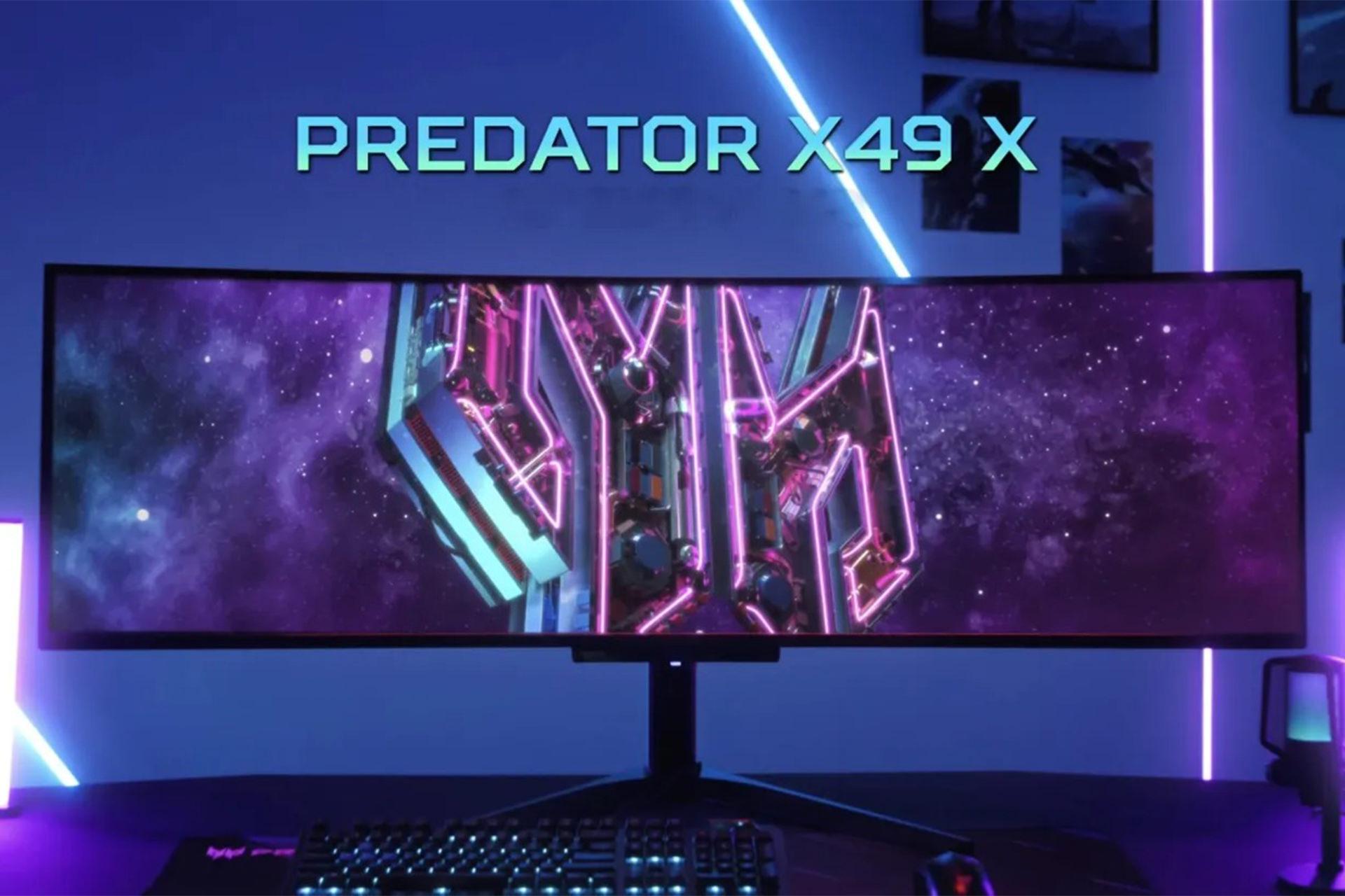 نمای جلوی مانیتور گیمینگ فوق عریض ایسر مدل Predator X49 X